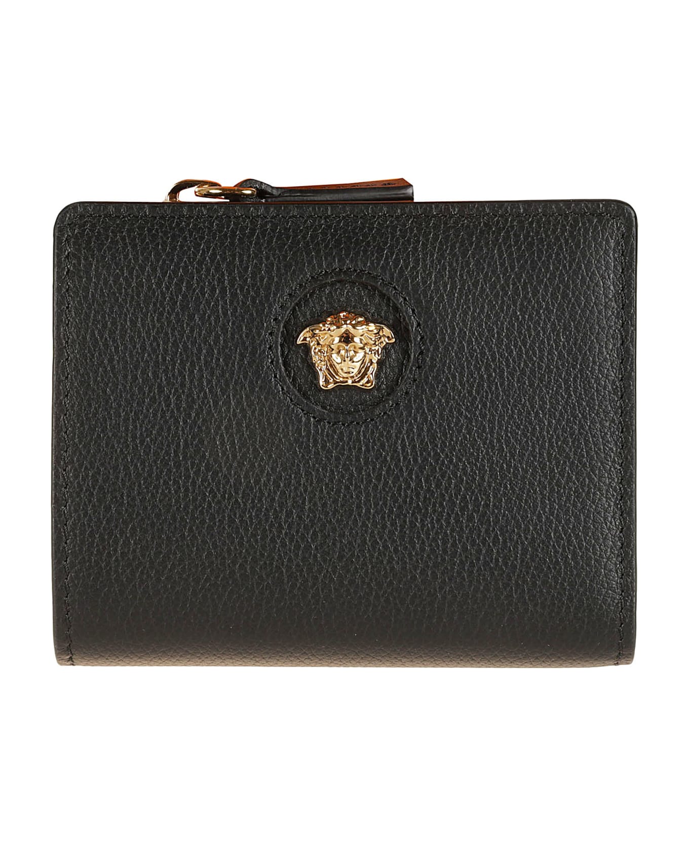 Versace Top Zip Buttoned Wallet - Black 財布