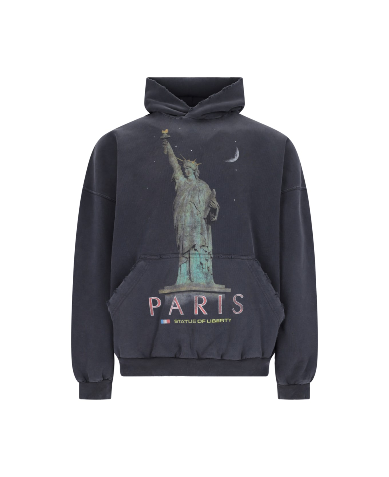Balenciaga 'paris Liberty' Hoodie - Faded Black