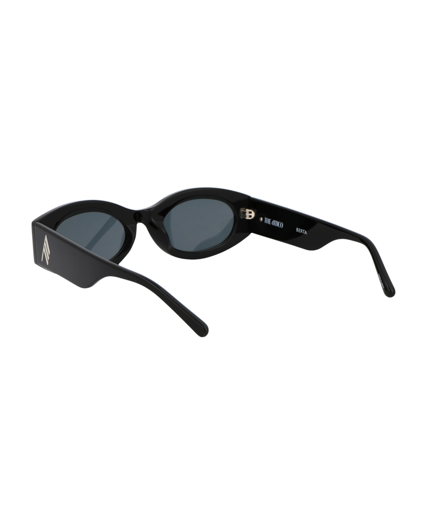 The Attico Berta Sunglasses - BLACK/SILVER/GREY
