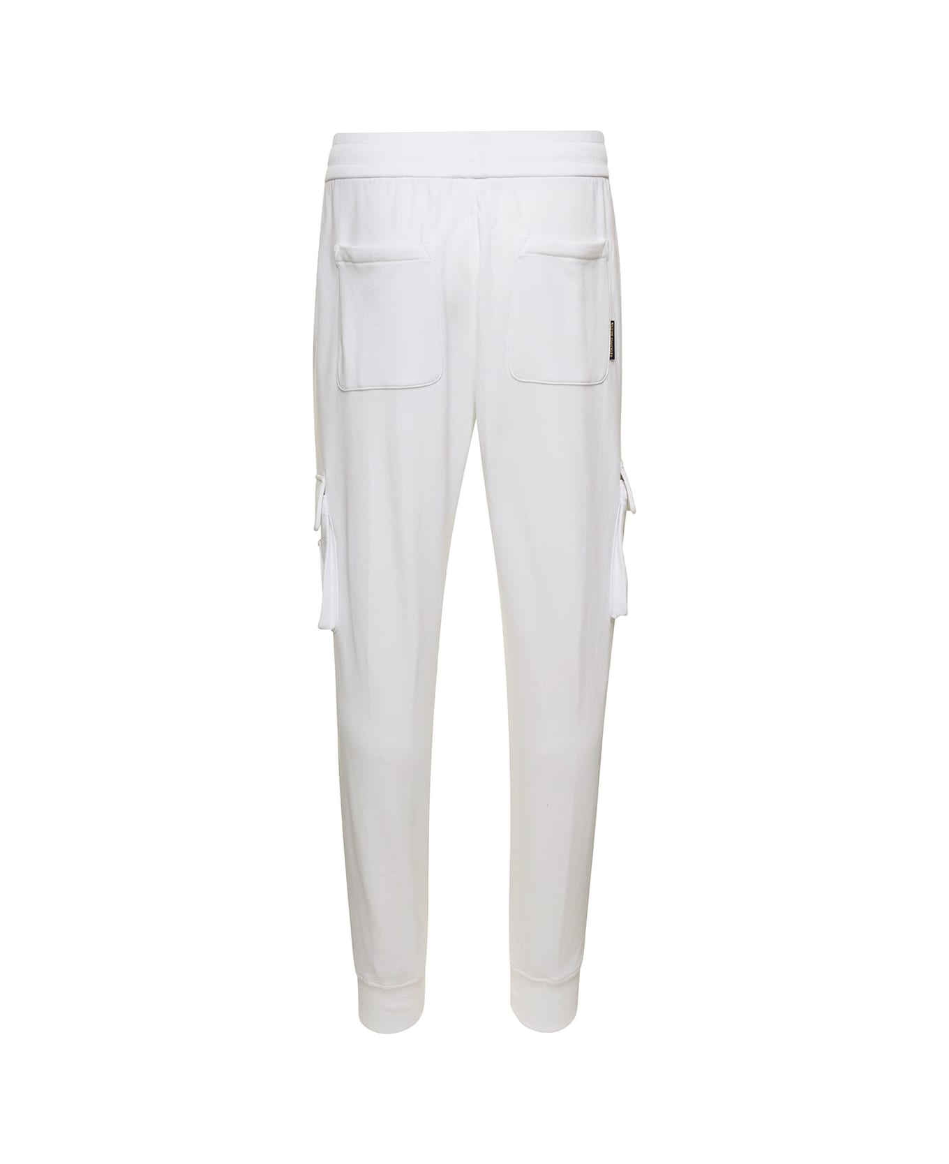 Moose Knuckles 'clemont' White Cargo Pants With Logo Patch In Cotton Man - White スウェットパンツ