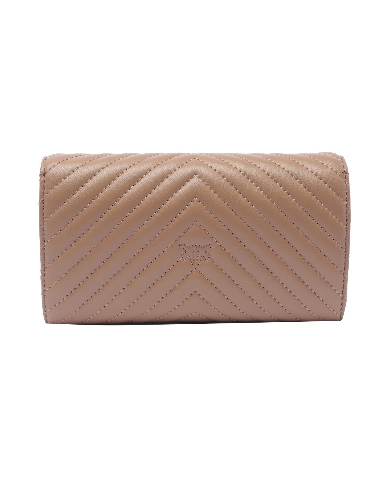 Pinko Love One Wallet Crossbody Bag - Beige