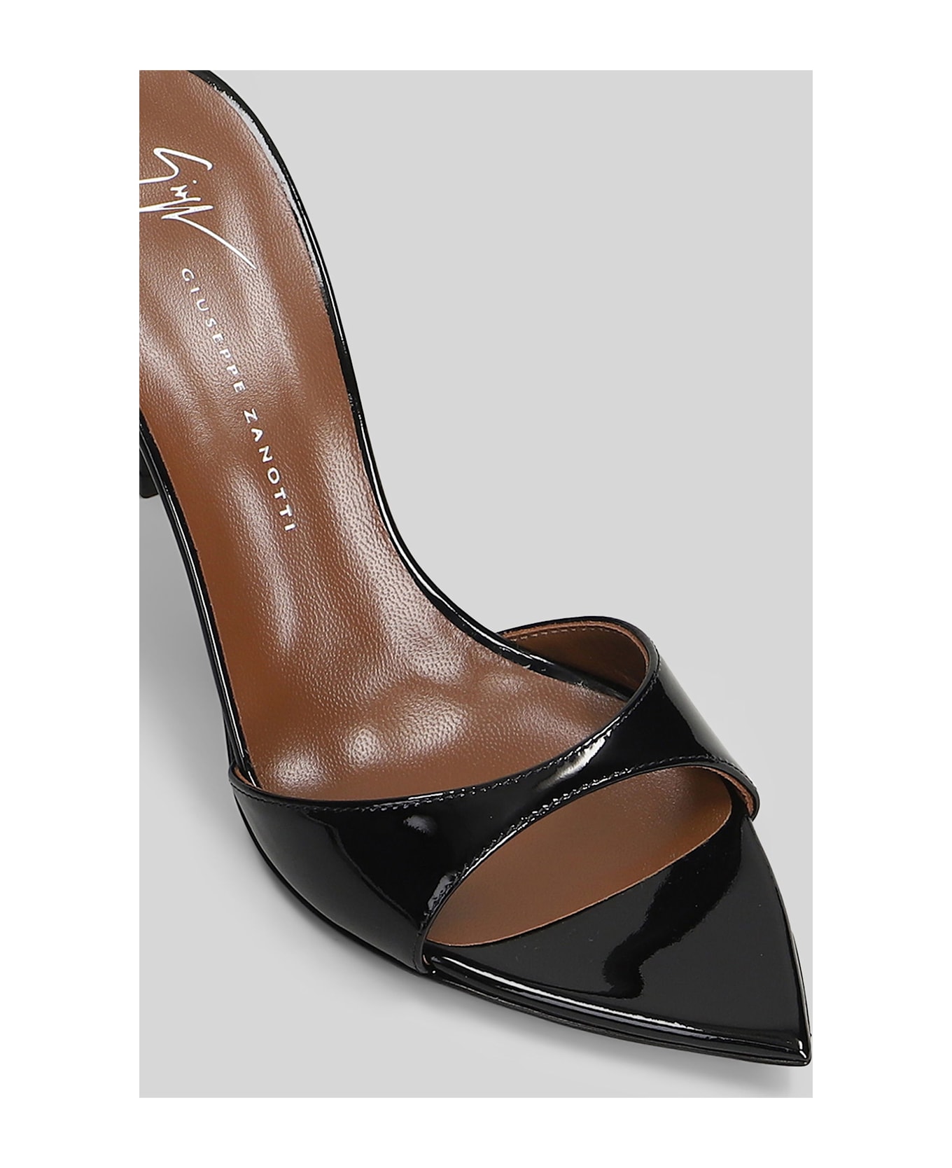 Giuseppe Zanotti Intriigo Strap 90 Sandals In Black Patent Leather - black