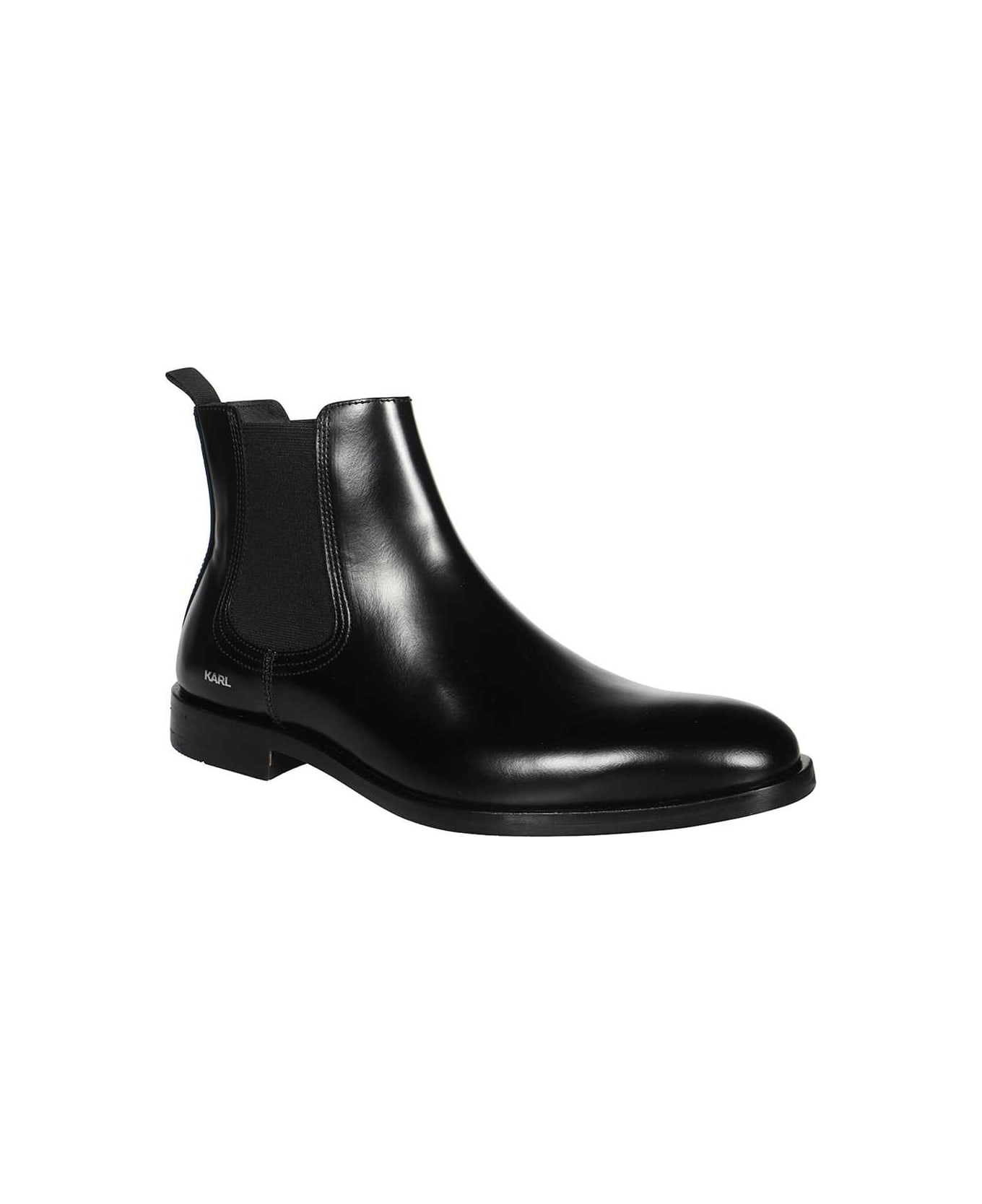 Karl Lagerfeld Leather Chelsea Boots - black
