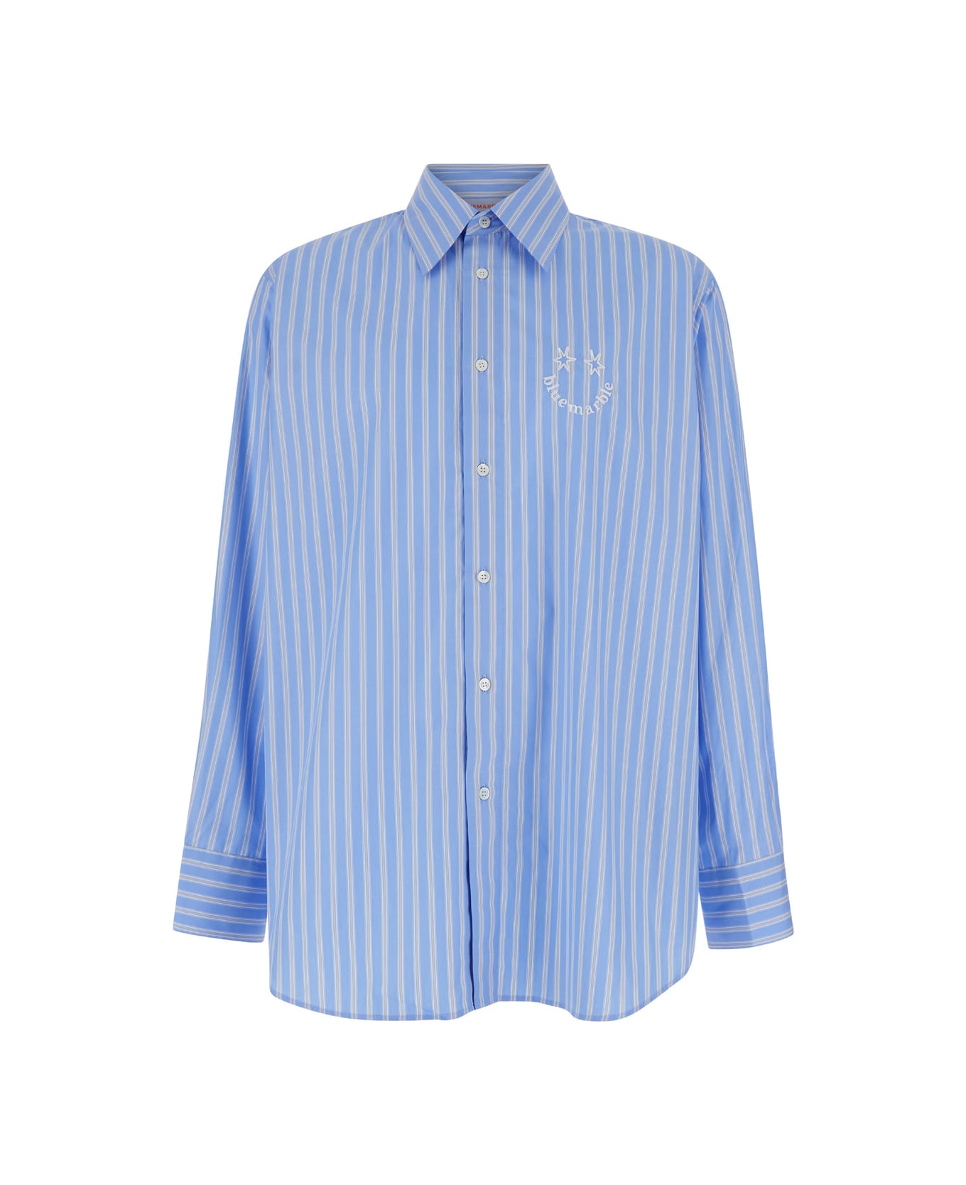Bluemarble Smiley Stripe Popelin Shirt - Light blue