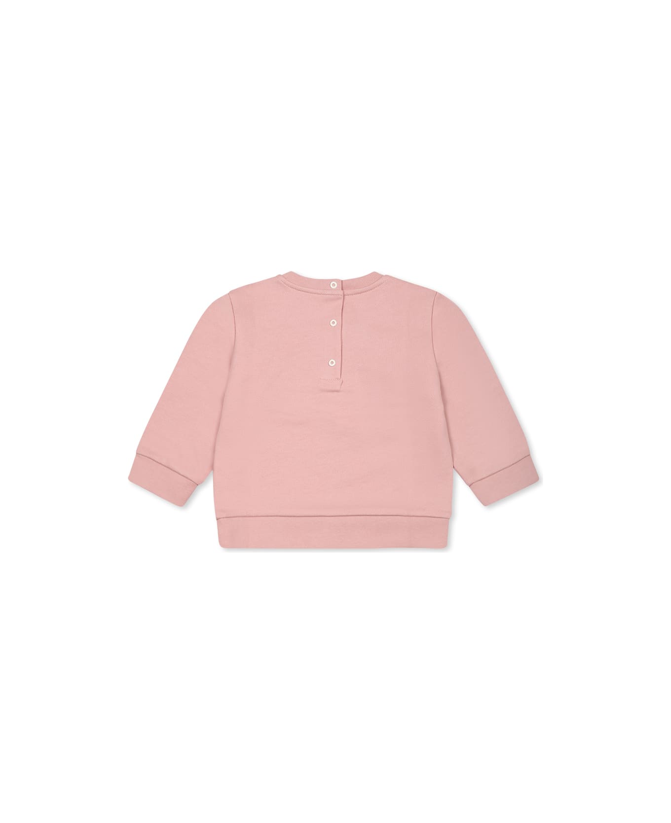 Fendi Pink Sweatshirt For Baby Girl With Logo - Pink