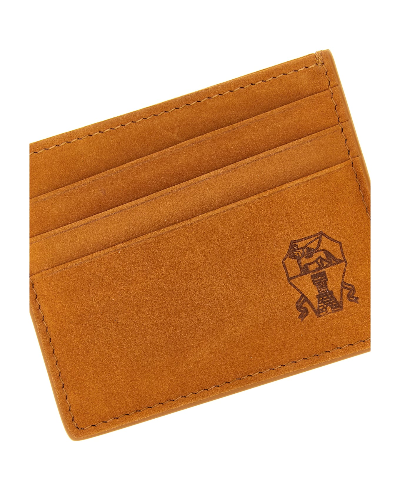 Brunello Cucinelli Suede Card Holder - Orange