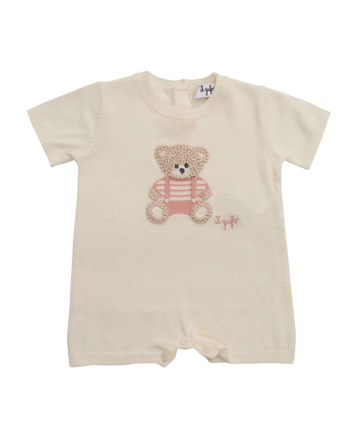 Il Gufo Short Knitted Romper - WHITE