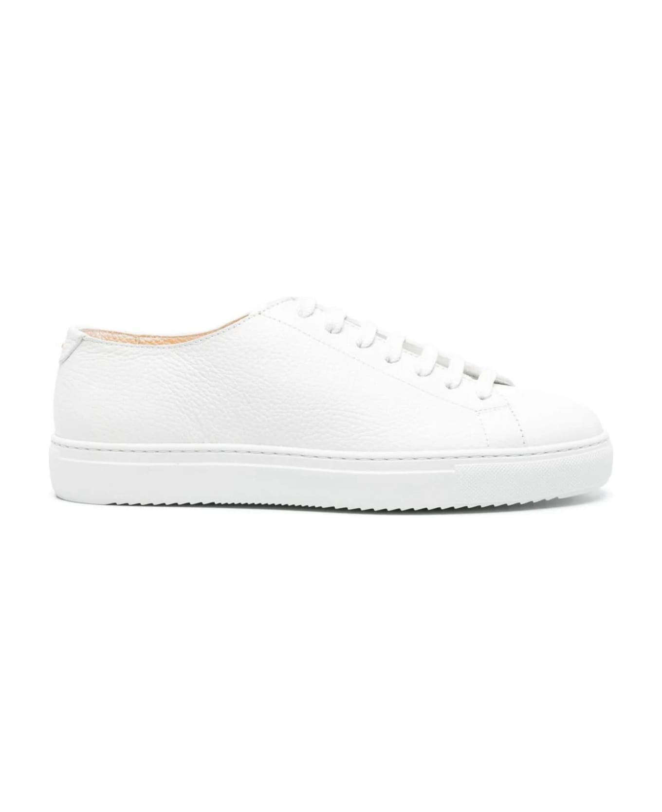 Doucal's White Calf Leather Sneakers - Bianco