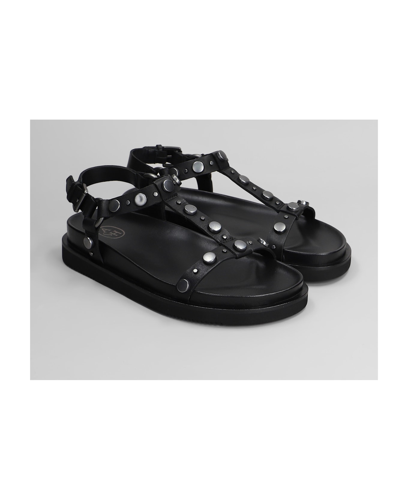 Ash Ugo Flats In Black Leather - black フラットシューズ