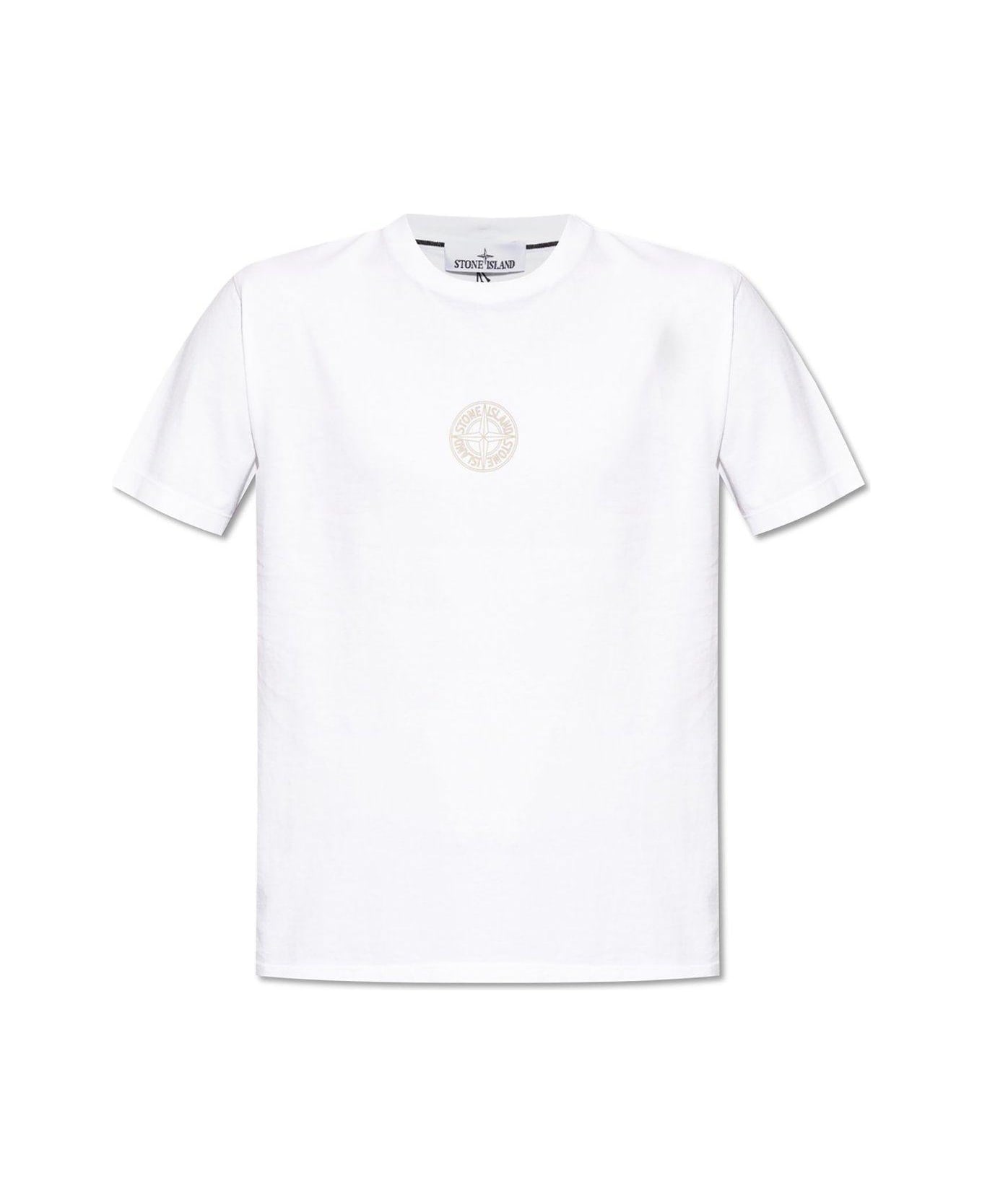 Stone Island Compass Patch Crewneck T-shirt - WHITE