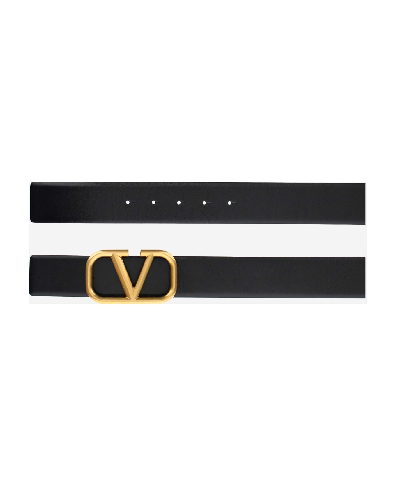 Valentino Garavani Vlogo Signature Calfskin Belt - Black