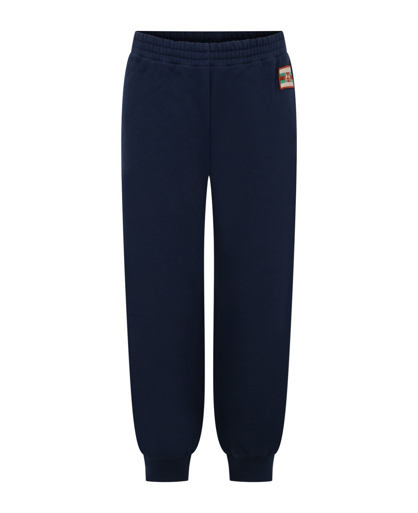 Gucci Blue Trousers For Boy With Double G - Blue