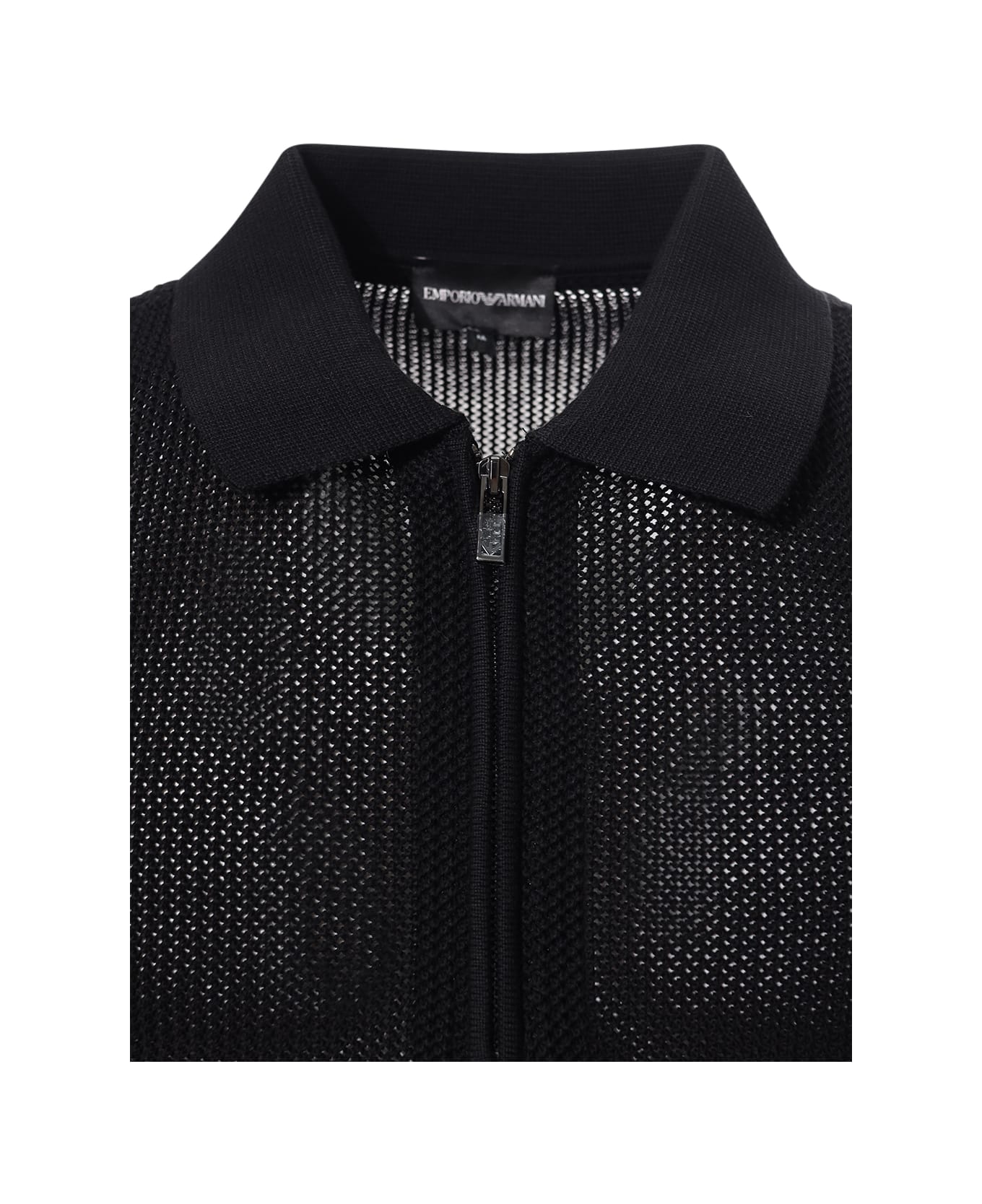 Emporio Armani Polo Neck Sweater - Black ニットウェア