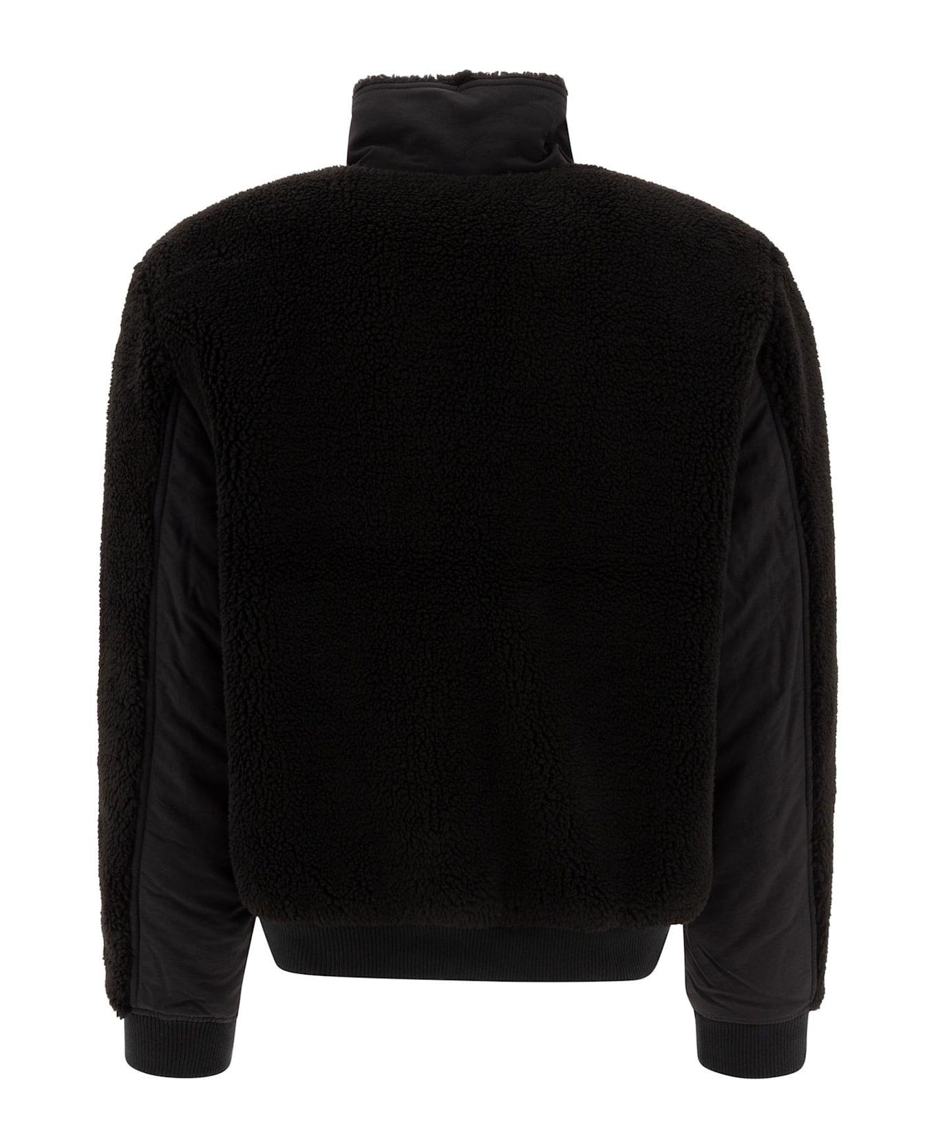 Maison Kitsuné Flash Fox Patch Zipped Fleece Jacket - Black