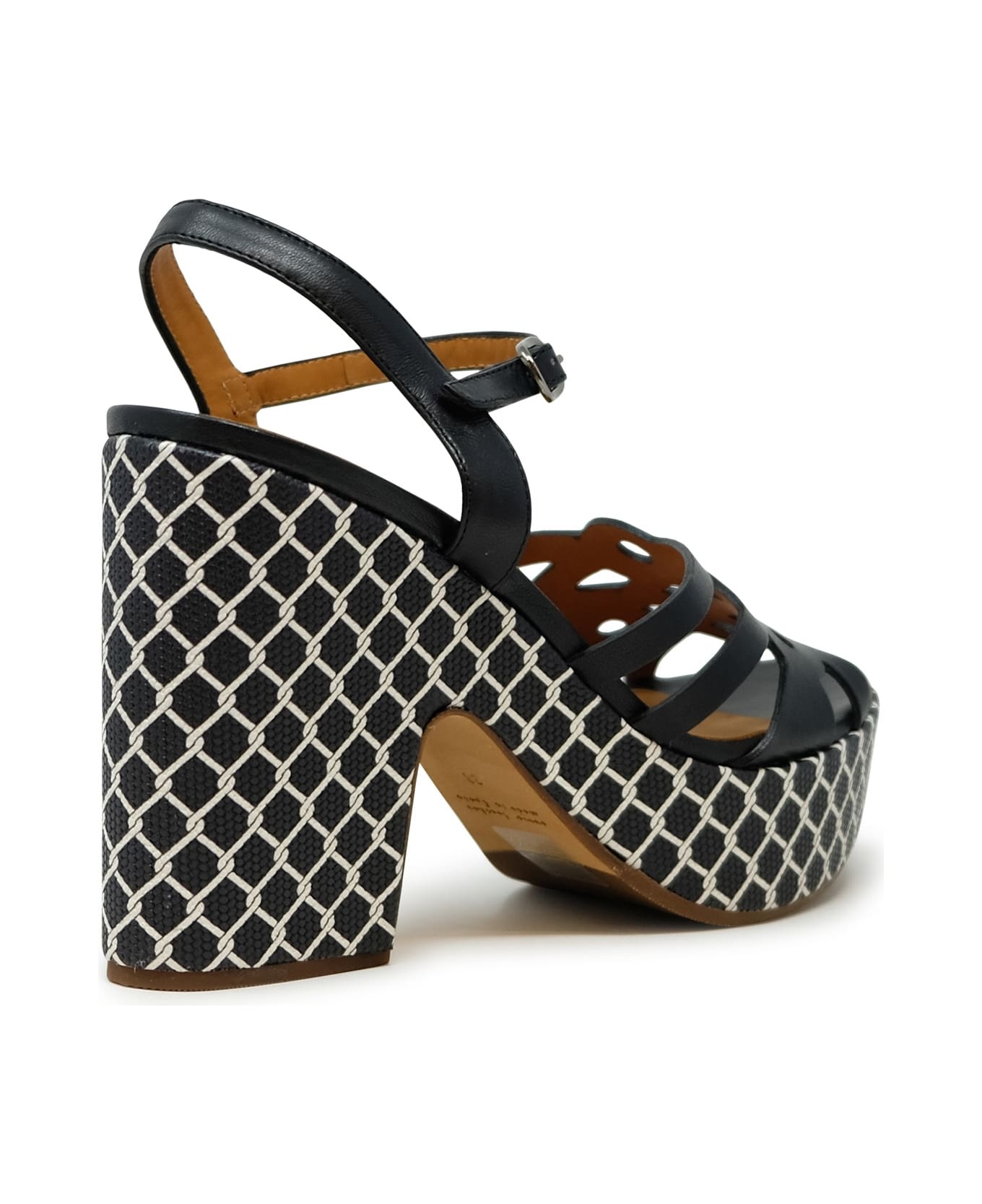 Chie Mihara Black Leather Jelele Sandals - BLACK