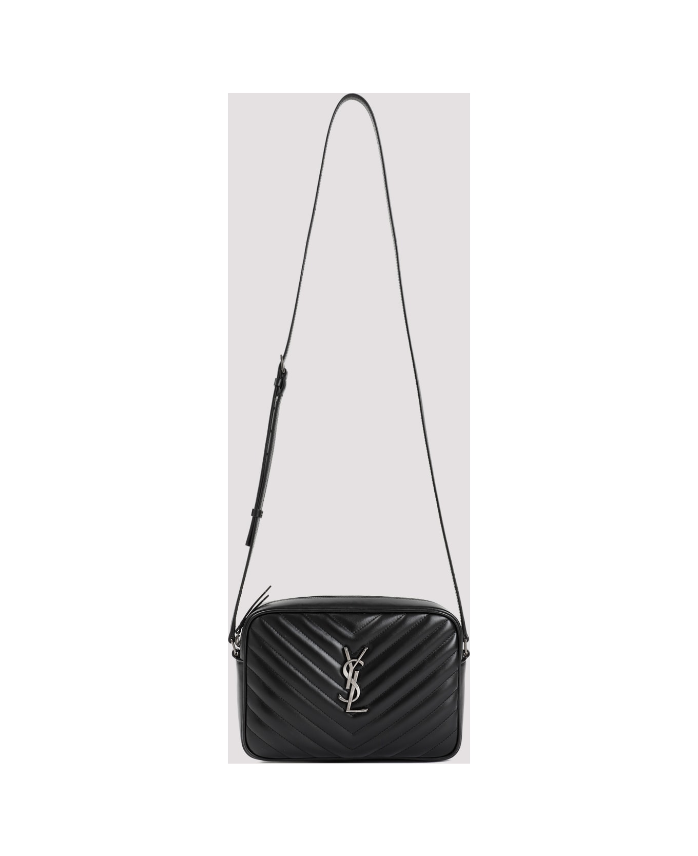 Saint Laurent Ysl Matelassé Leather Shoulder Bag - Nero