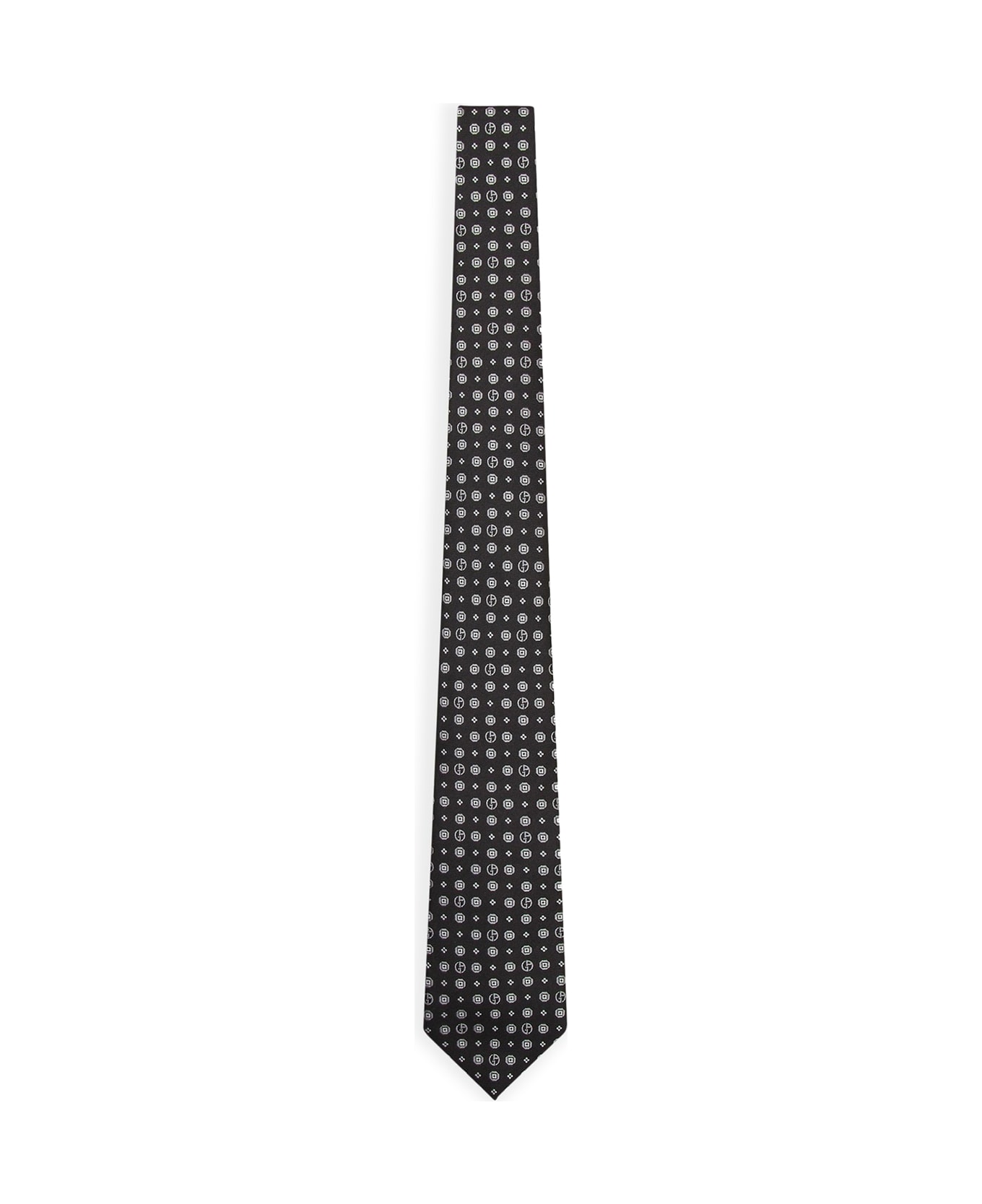Giorgio Armani Woven Jacquard Tie C - Black