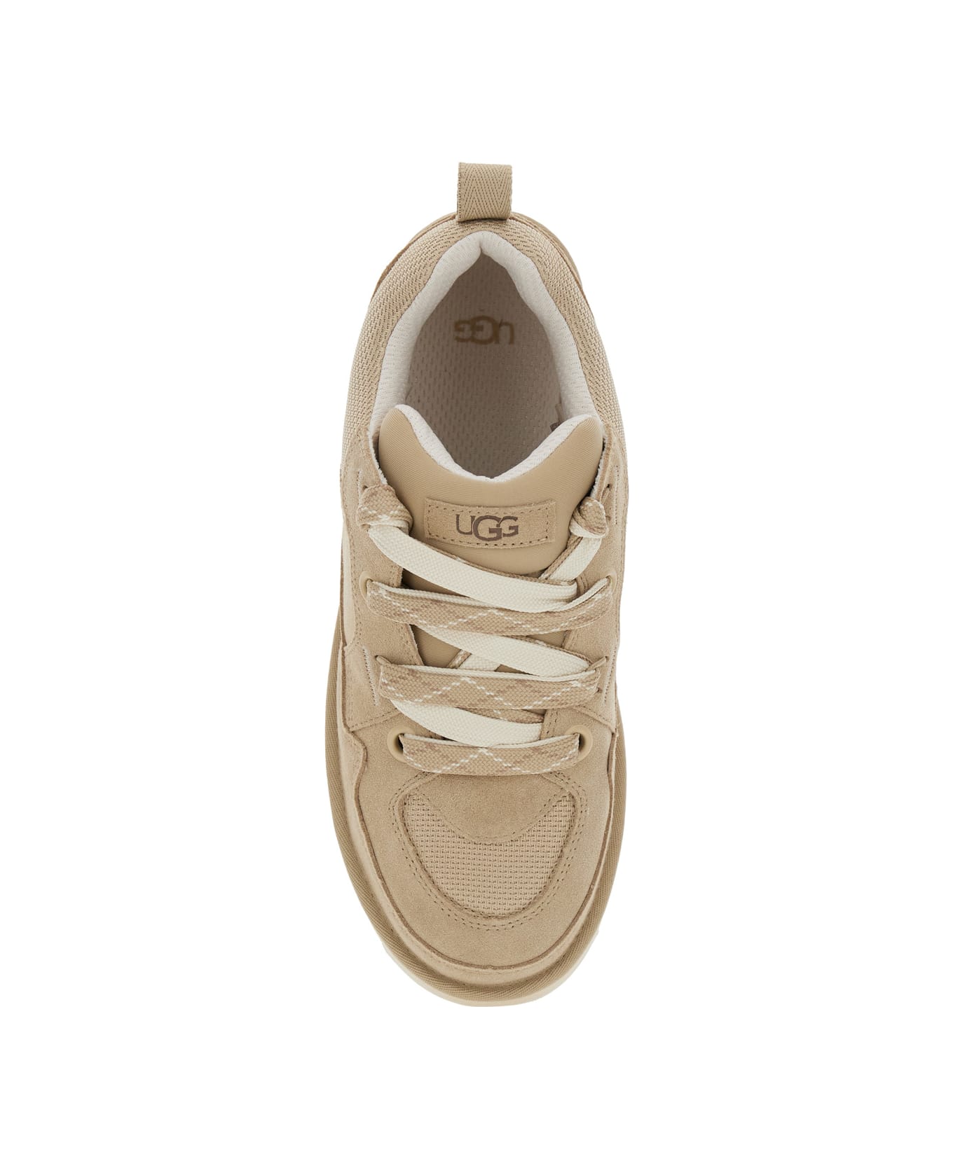 UGG 'lo Lowmel' Beige Sneakers With Mesh Inserts And Logo On The Side In Suede Man - Beige