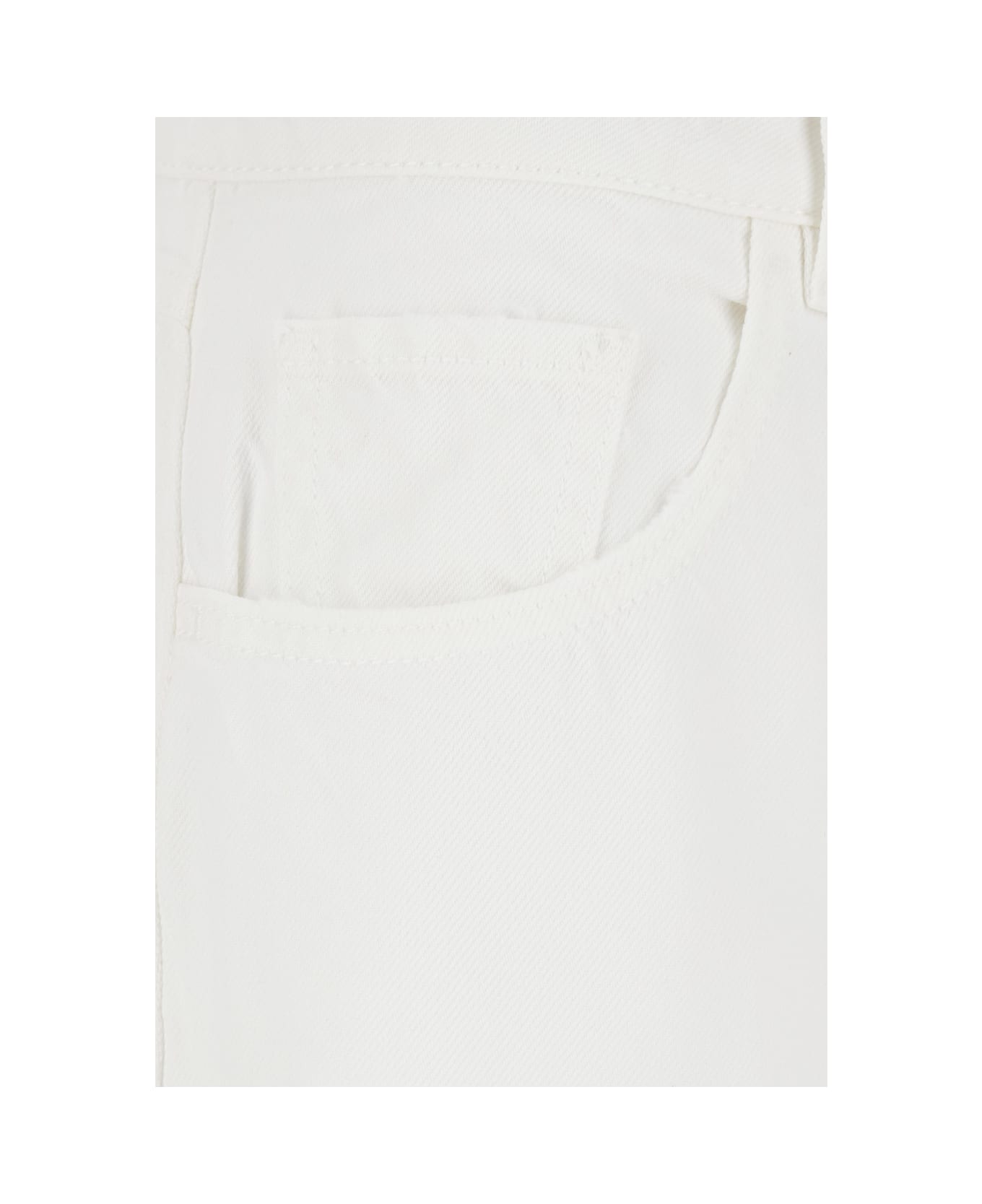 Icon Denim 
bea
 White Five Pocket Jeans With Logo Patch On The Back In Cotton Woman - White