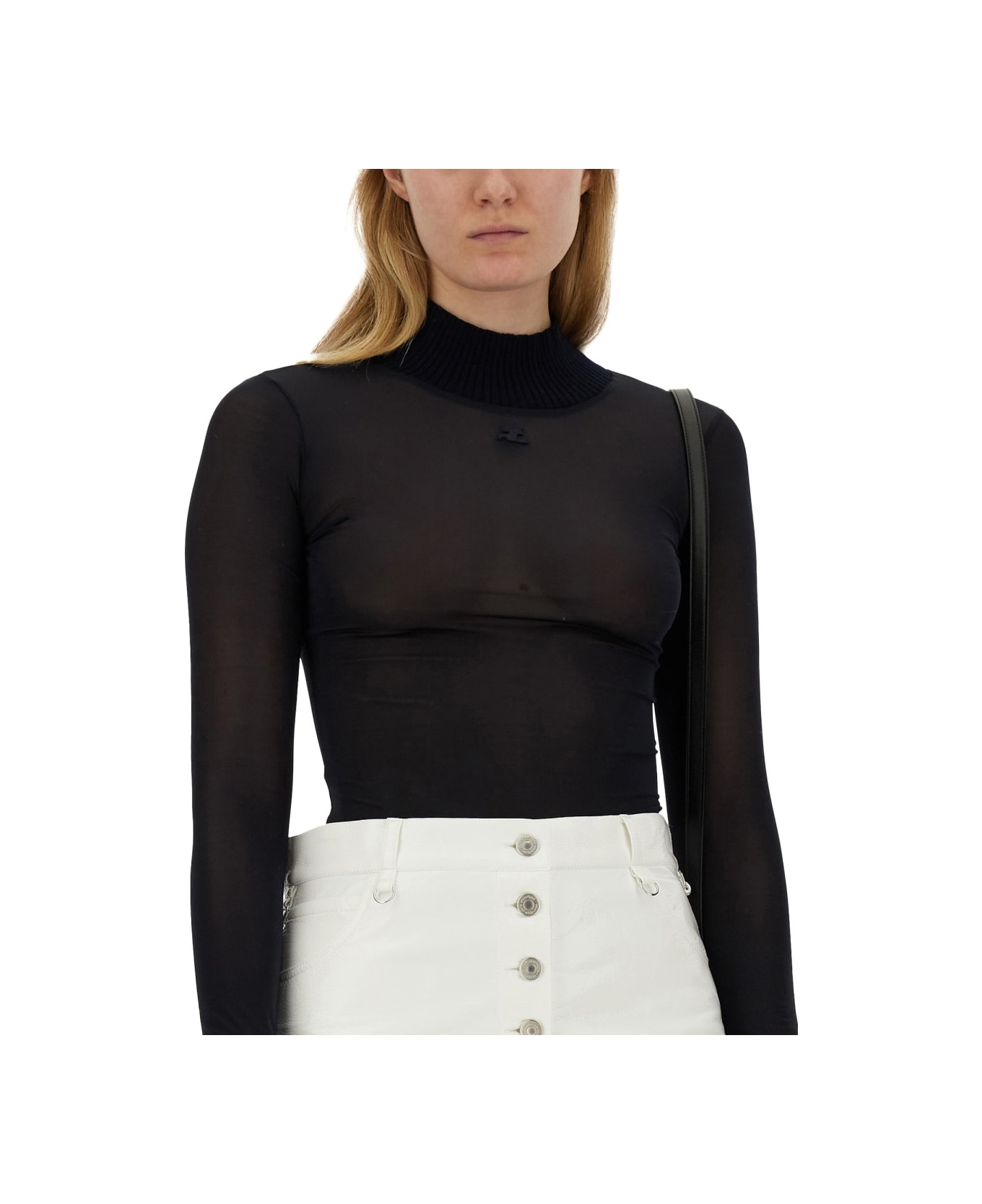 Courrèges Tops With Logo - BLACK