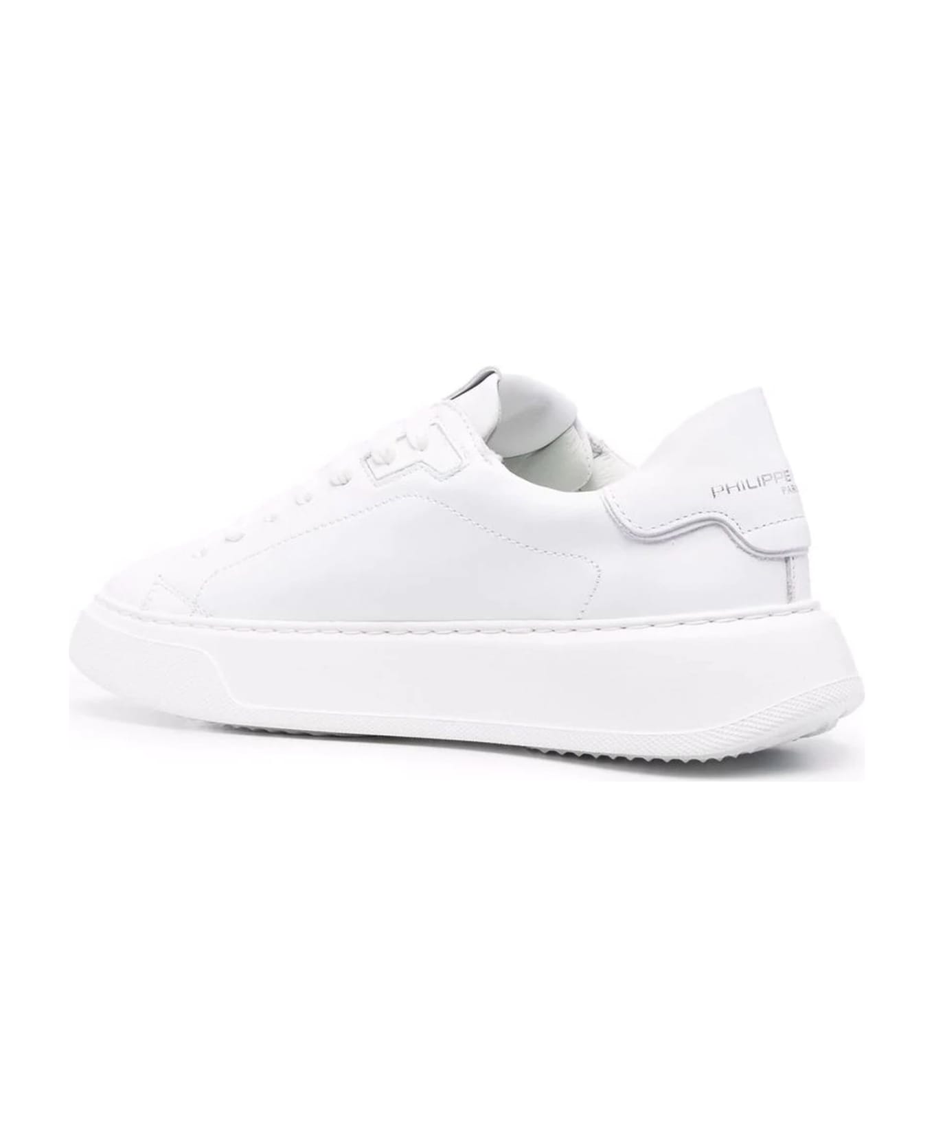 Philippe Model White Leather Temple Sneakers - Bianco