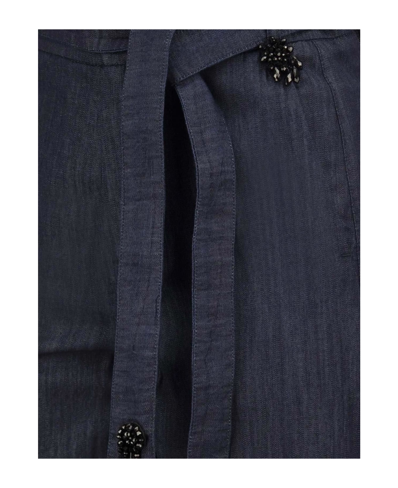 Max Mara Belted Loose-fit Jeans - NAVY