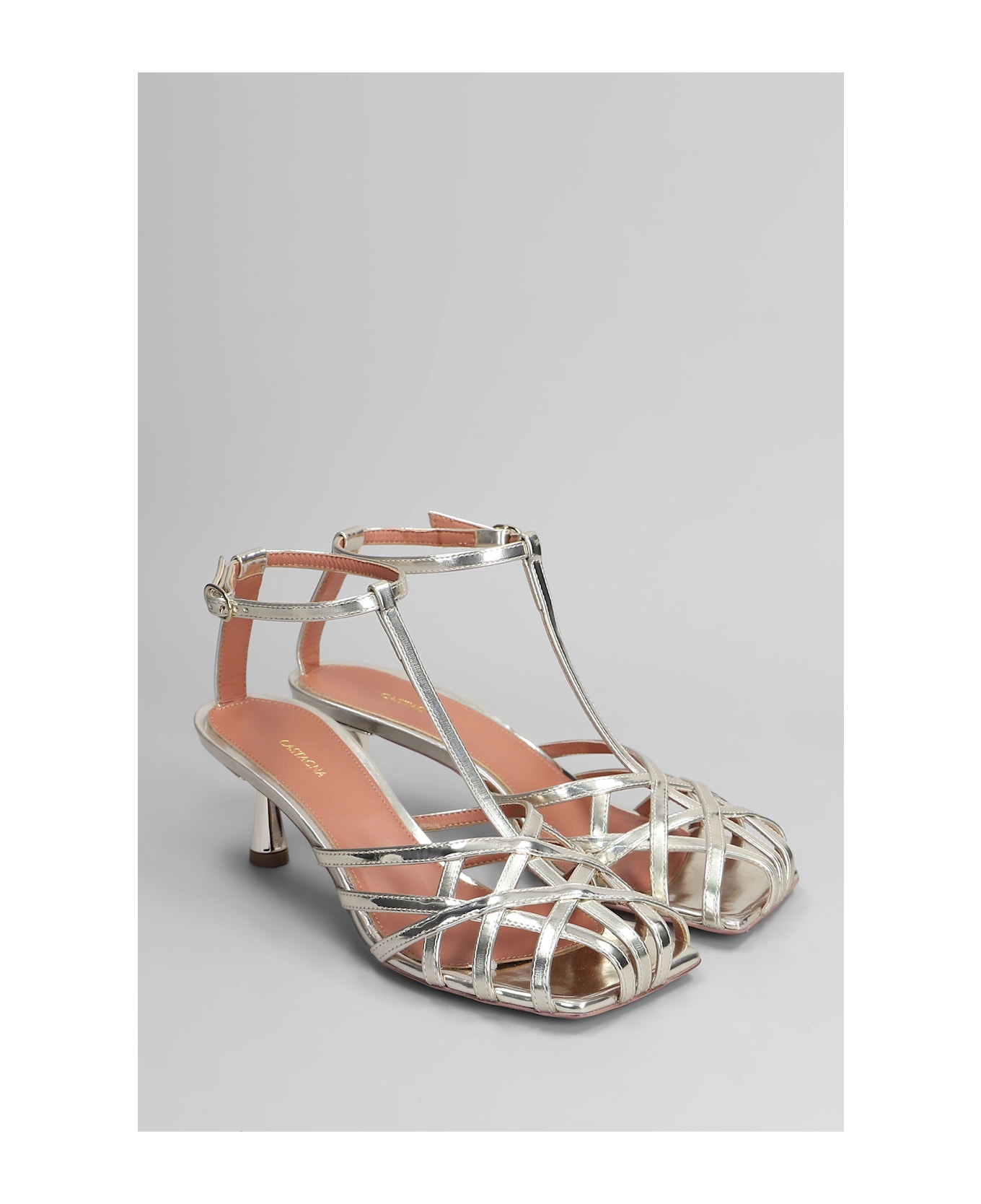 Aldo Castagna Manila Sandals In Platinum Leather - platinum