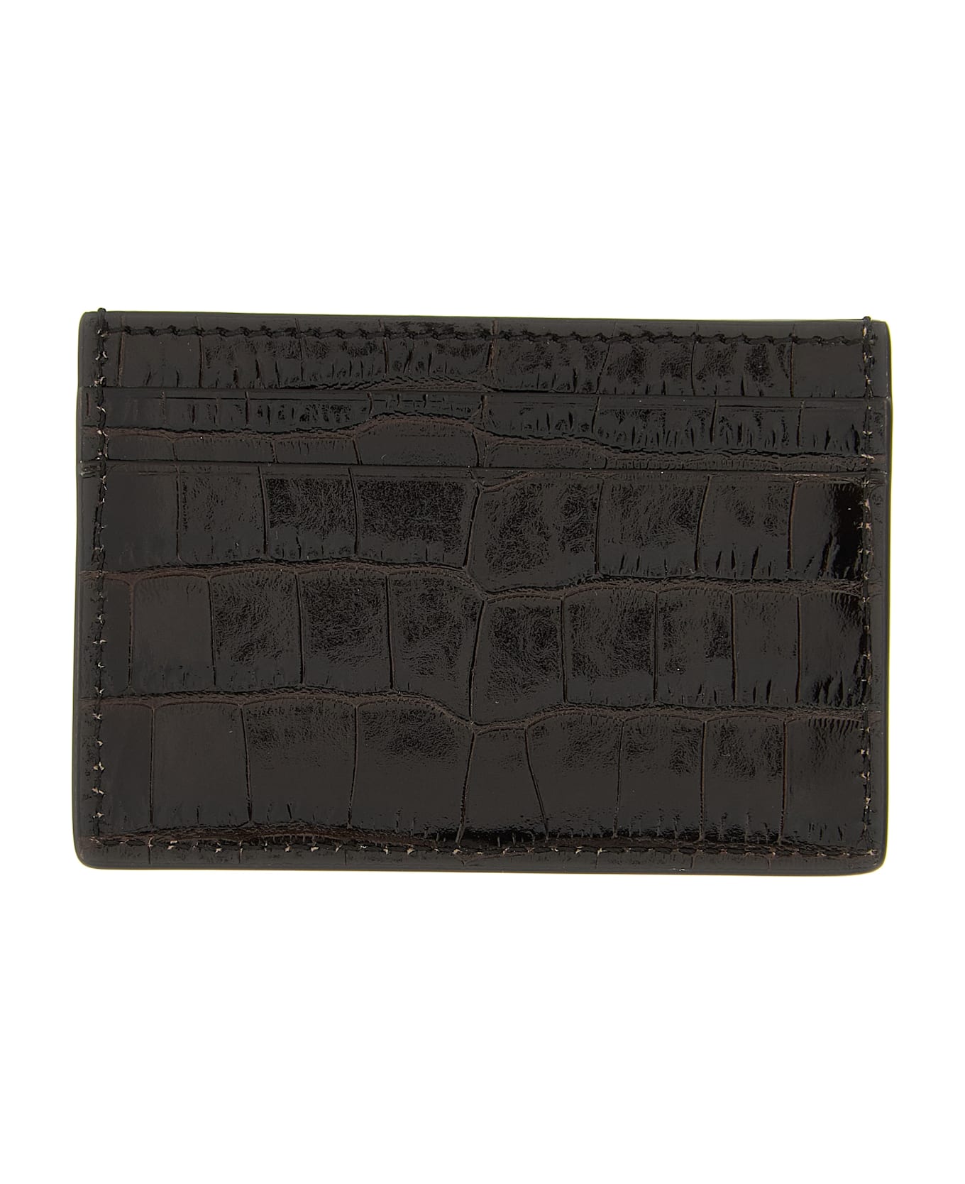 Tom Ford Crocodile Leather Card Holder - Brown
