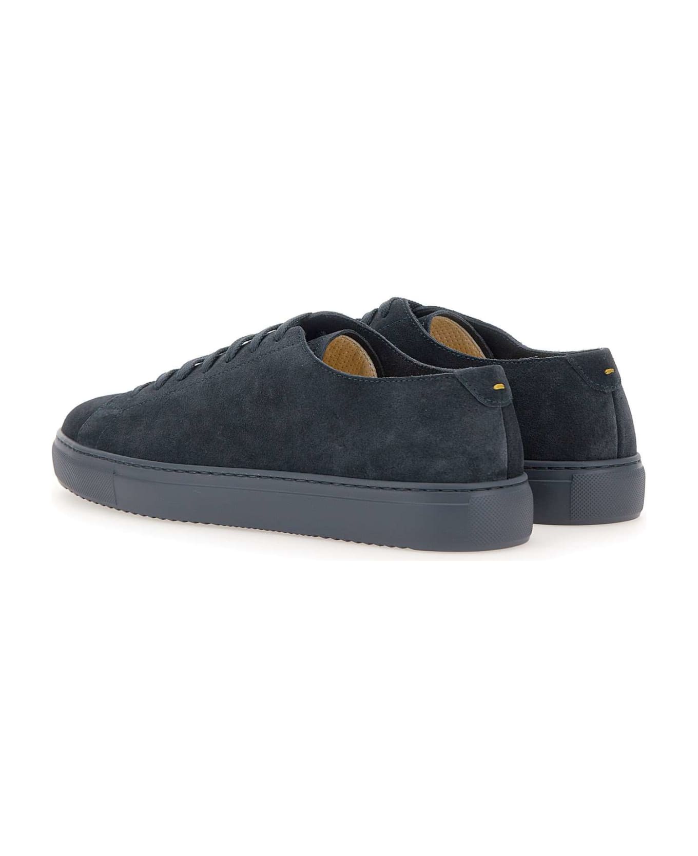 Doucal's "wash" Suede Sneakers - BLUE
