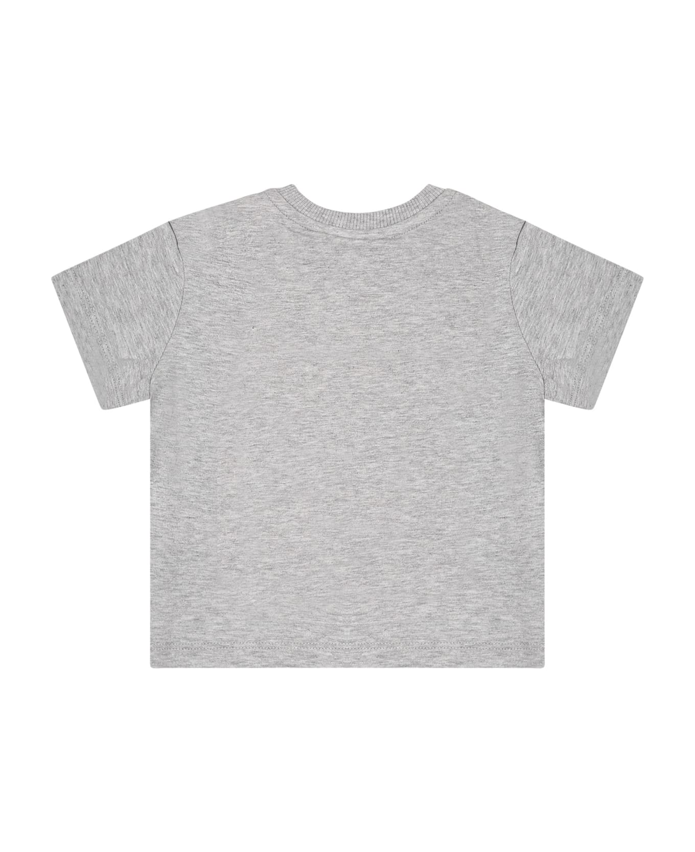 Moschino Grey T-shirt For Baby Boy With Logo - Grey Tシャツ＆ポロシャツ