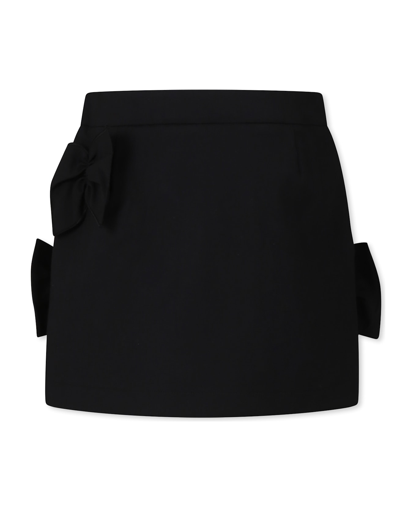Simonetta Black Skirt For Girl With Bows - Black