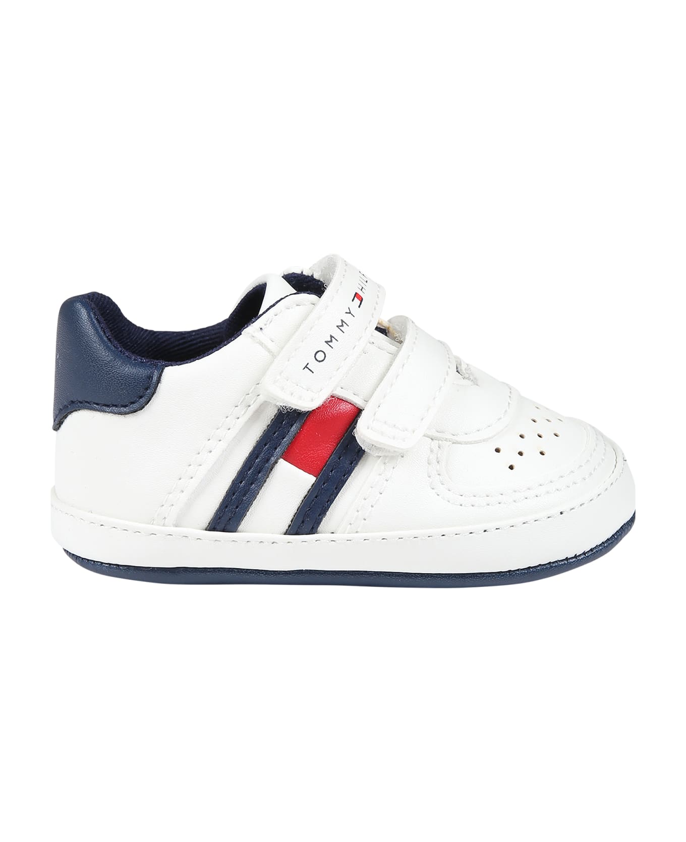 Tommy Hilfiger White Sneakers For Baby Boy With Logo - White シューズ