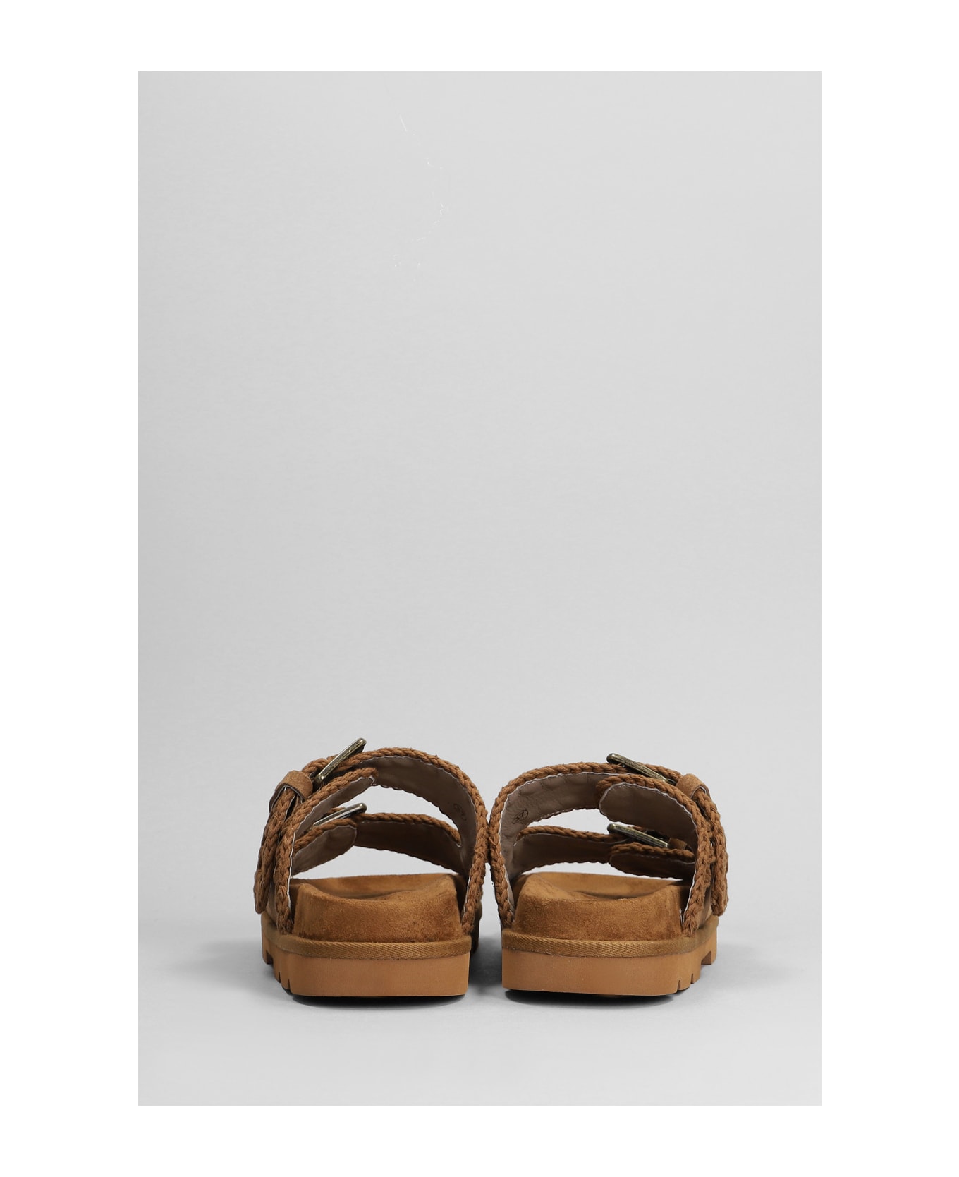 Mou Low Bio Sandal Slipper-mule In Leather Color Suede - Brown
