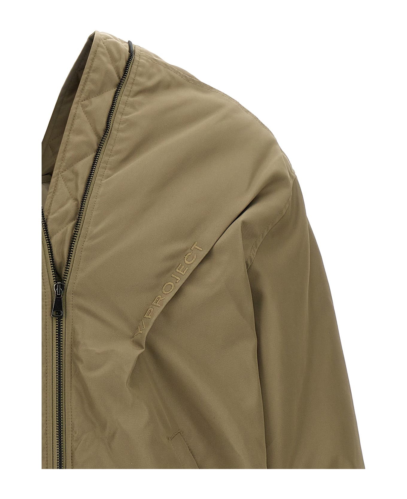 Y/Project 
double Zip Pinched Logo
 Jacket - Beige