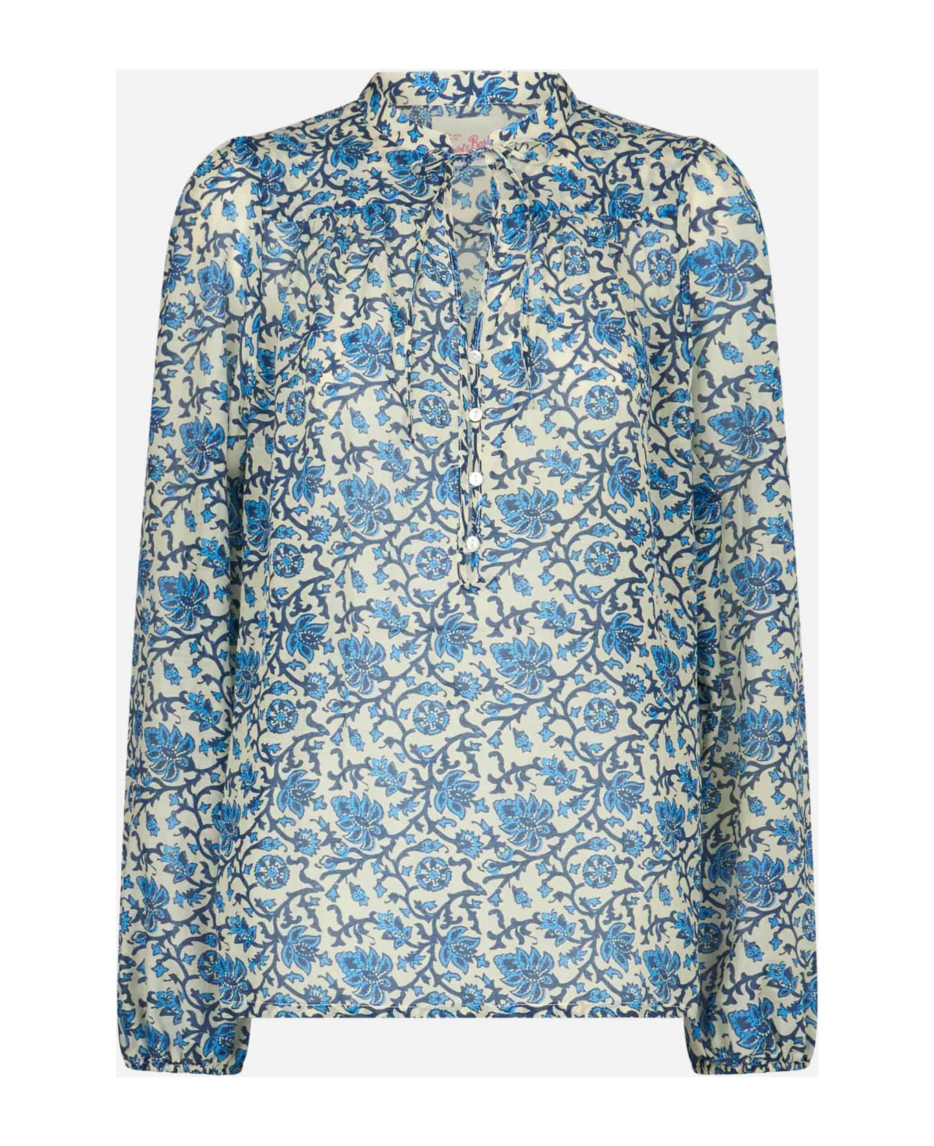 MC2 Saint Barth Woman Silk Voile Blouse Harper - WHITE