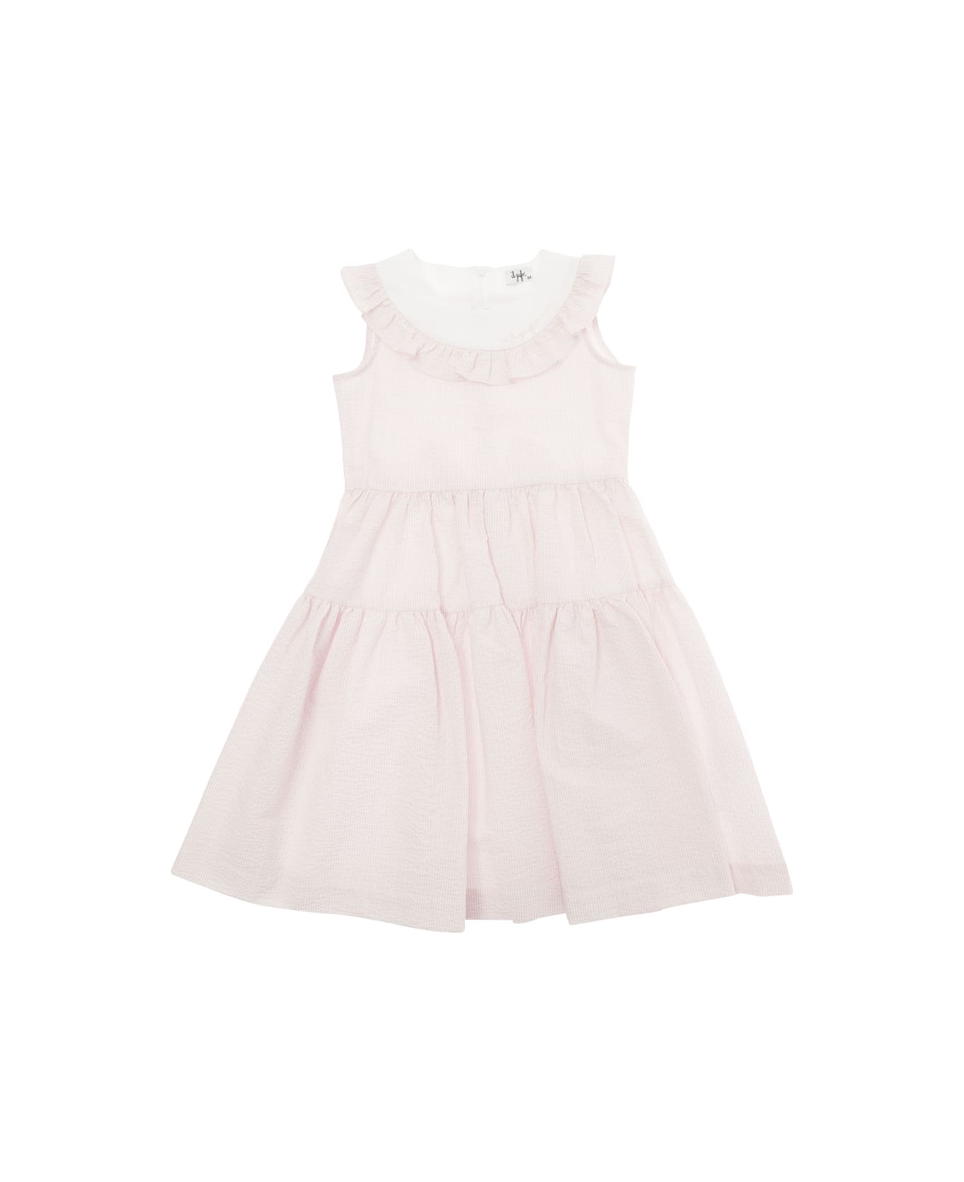Il Gufo Pink Mini Dress With Frills In Cotton Girl - Pink