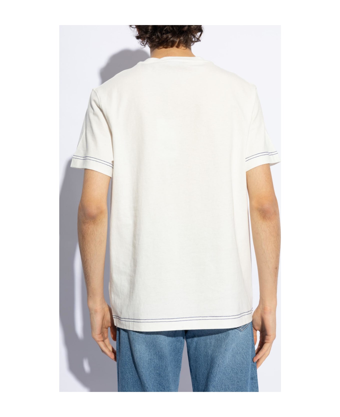 Burberry T-shirt With A Patch - WHITE
