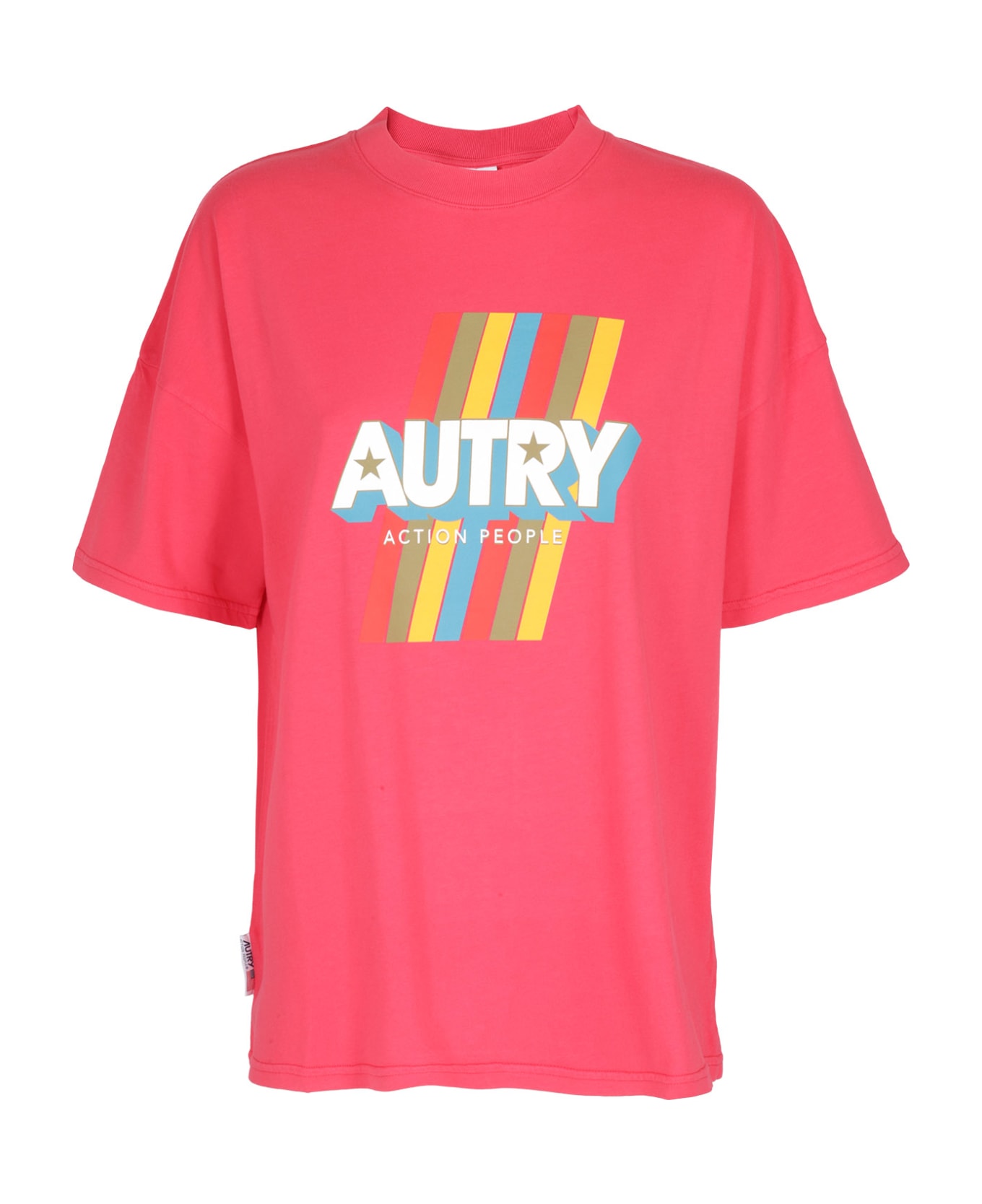 Autry T-shirt Aerobic - Tinto Fuchsia