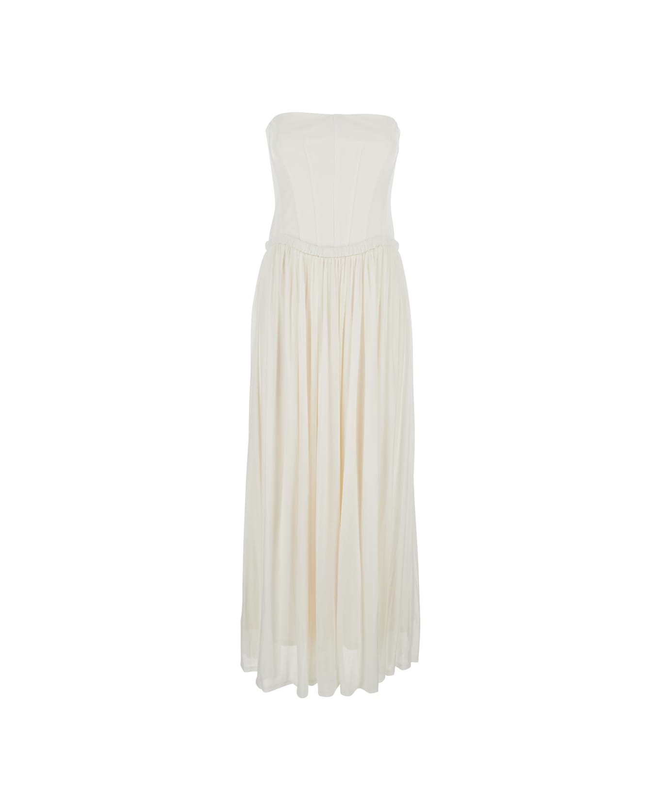 Simkhai 'adalys' White Off-shoulder Bustier Dress In Tech Fabric Woman - White