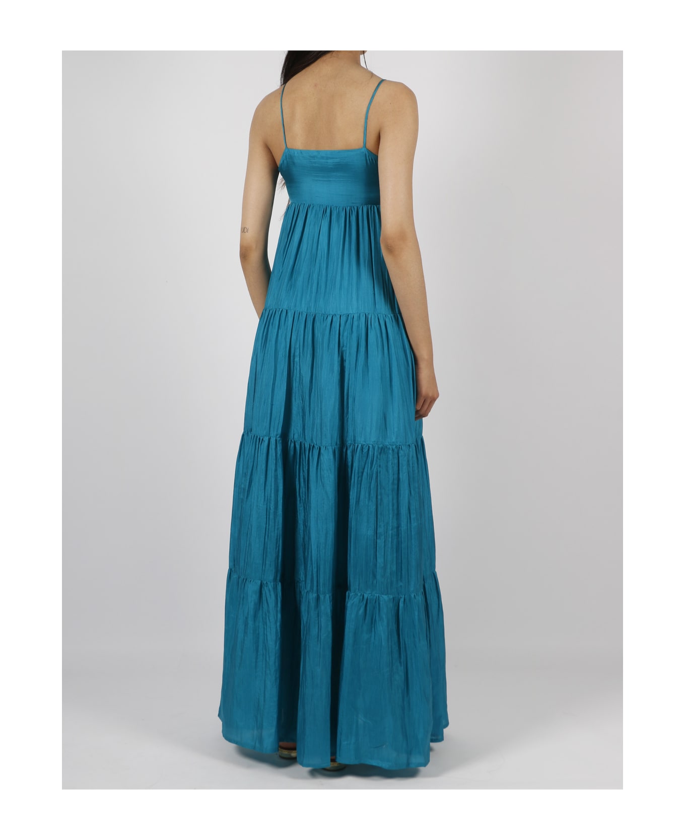 The Rose Ibiza Formentera Silk Long Dress - Blue