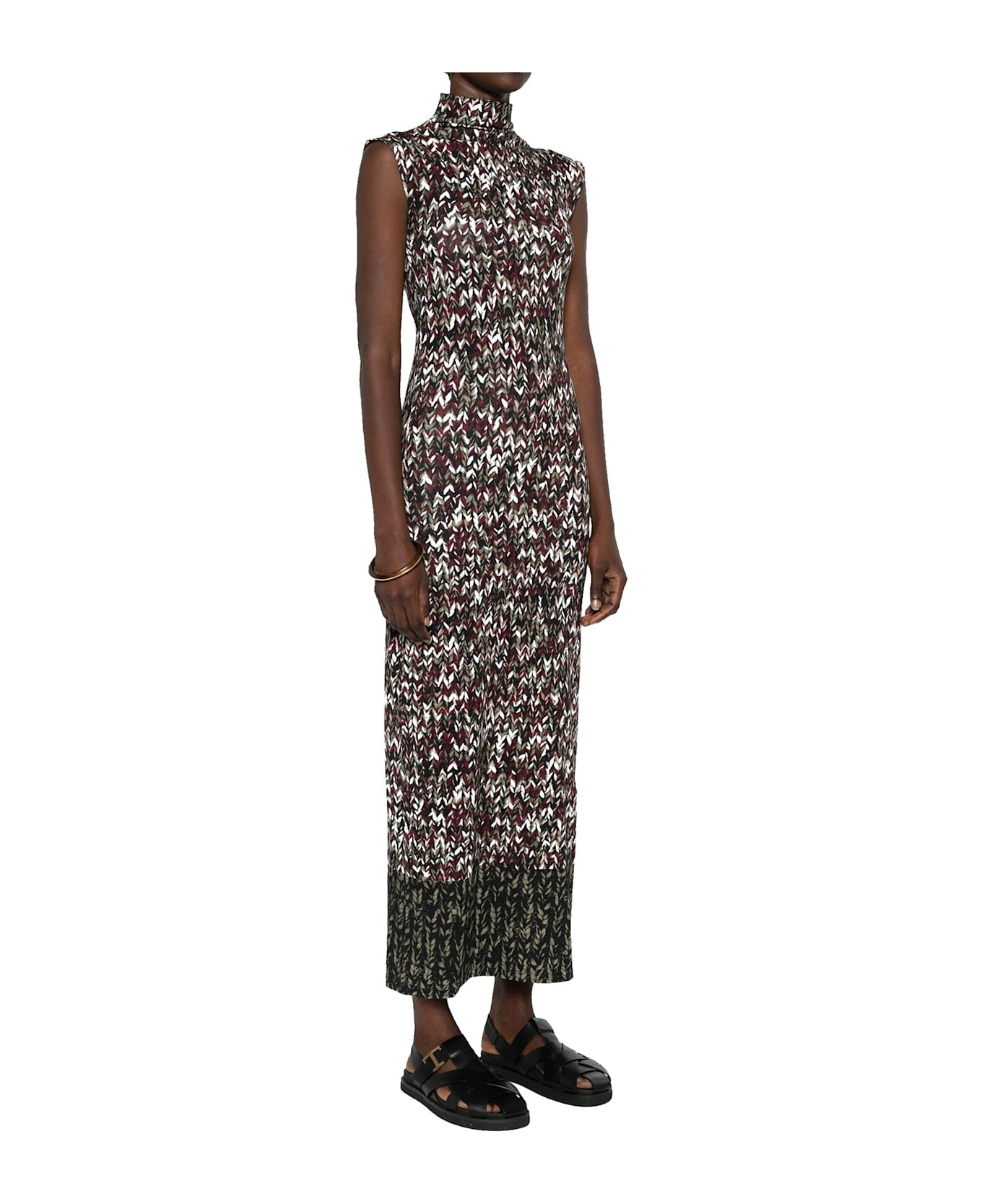 Loewe Knit-print Long Dress - Green