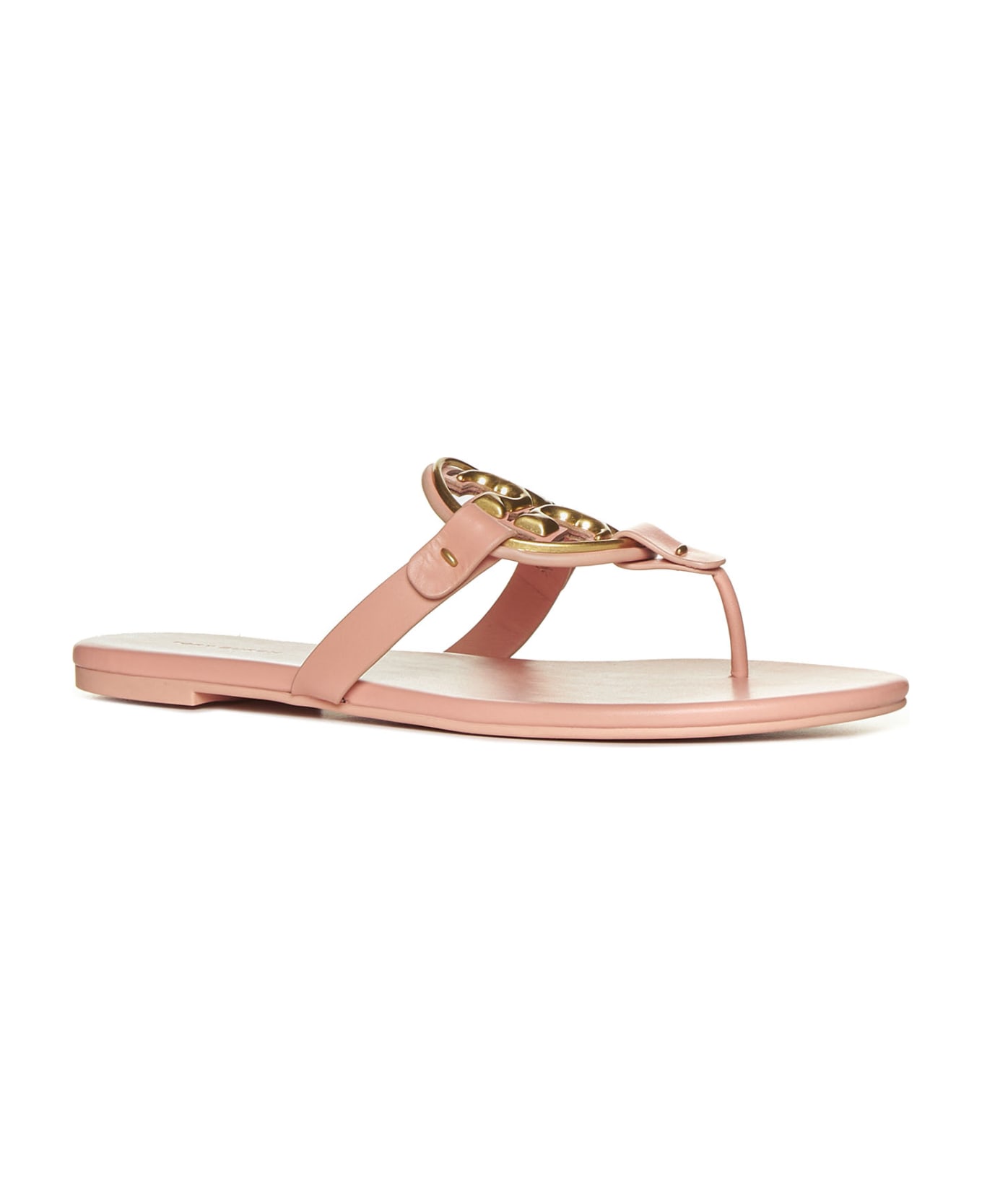 Tory Burch Miller Leather Flat Sandals - Sweet tooth gold