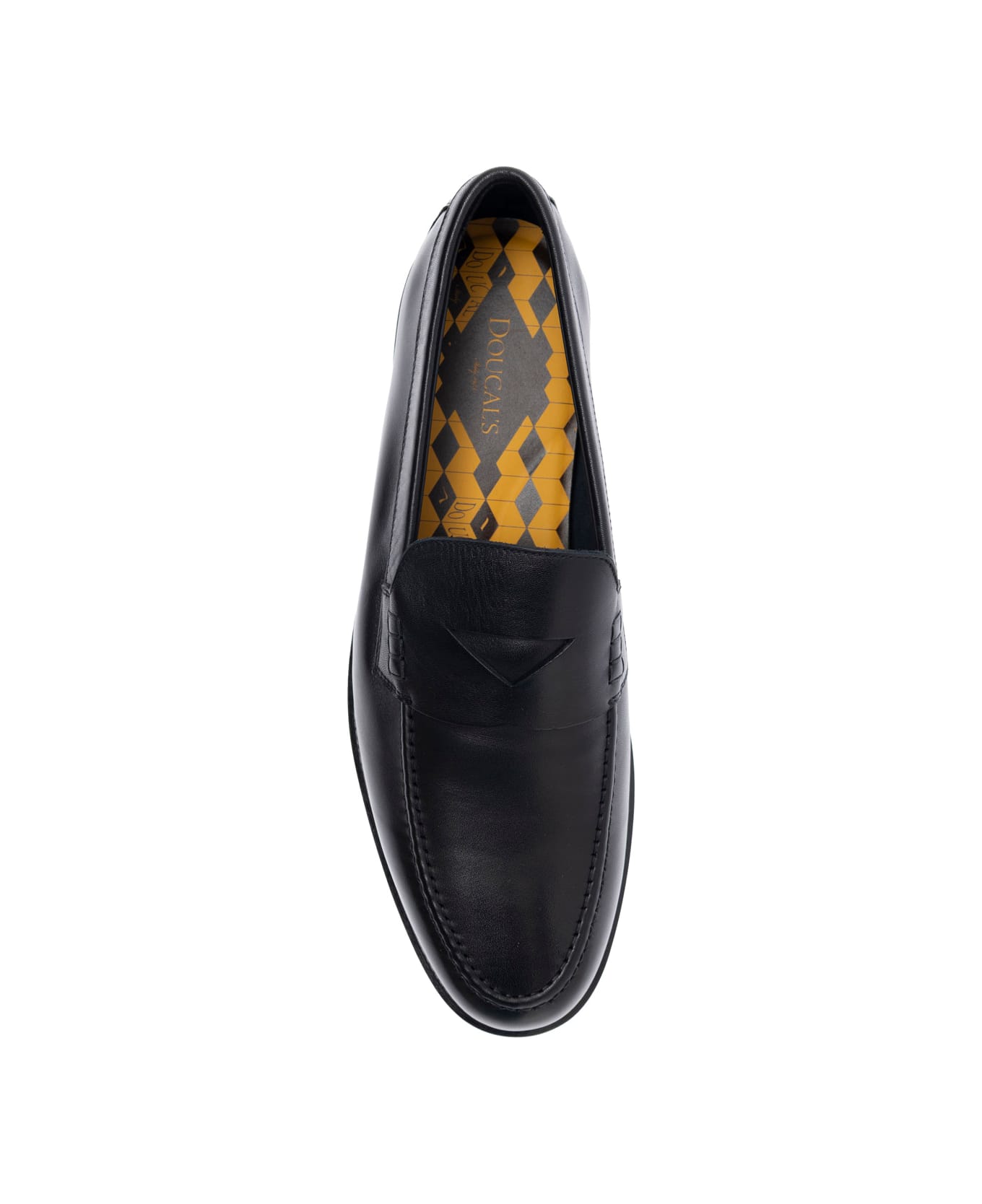 Doucal
s Black Loafers With Slip-on Deisgn And Almond Toe In Leather Man - Black