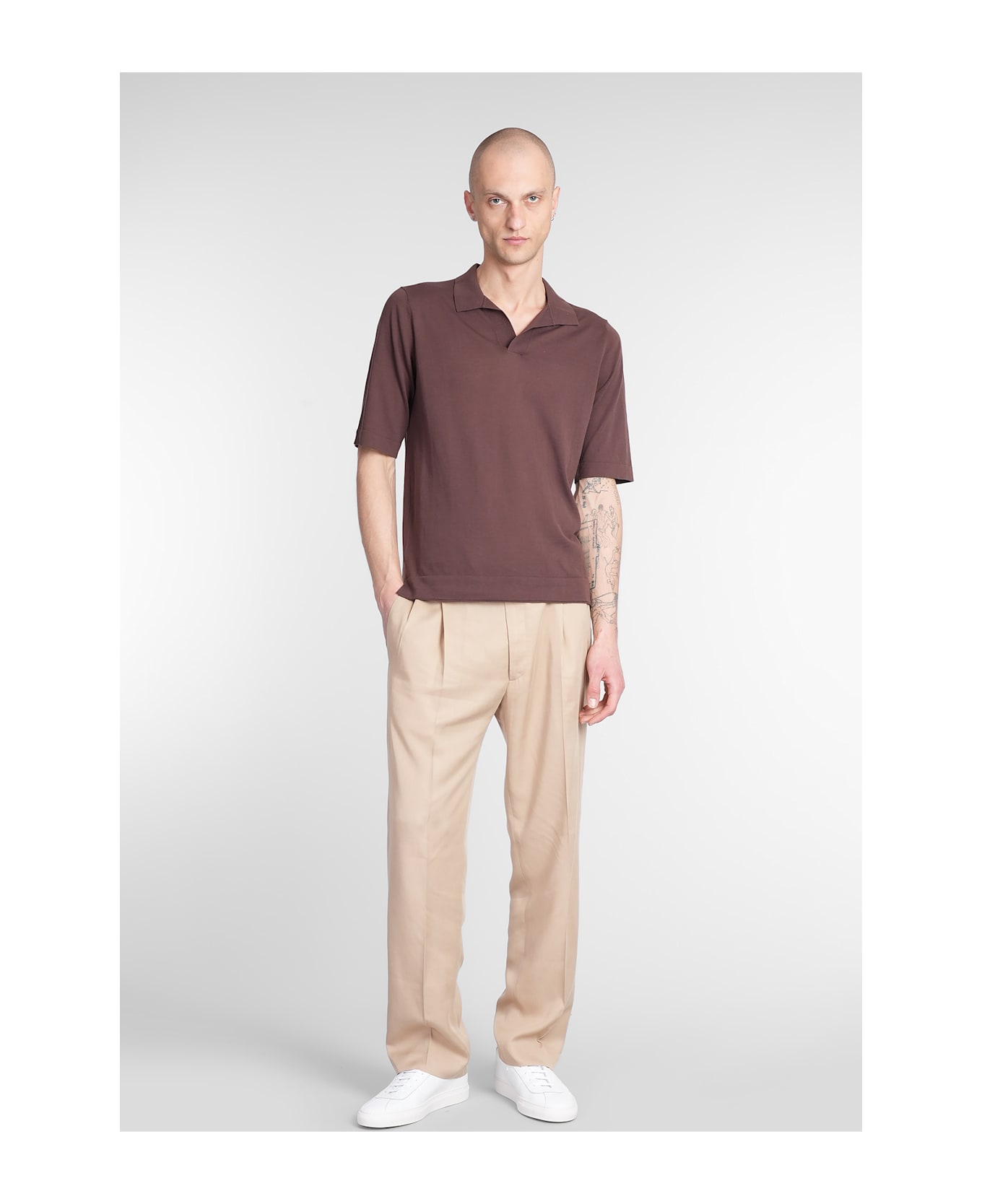 Ballantyne Polo In Brown Cotton - brown