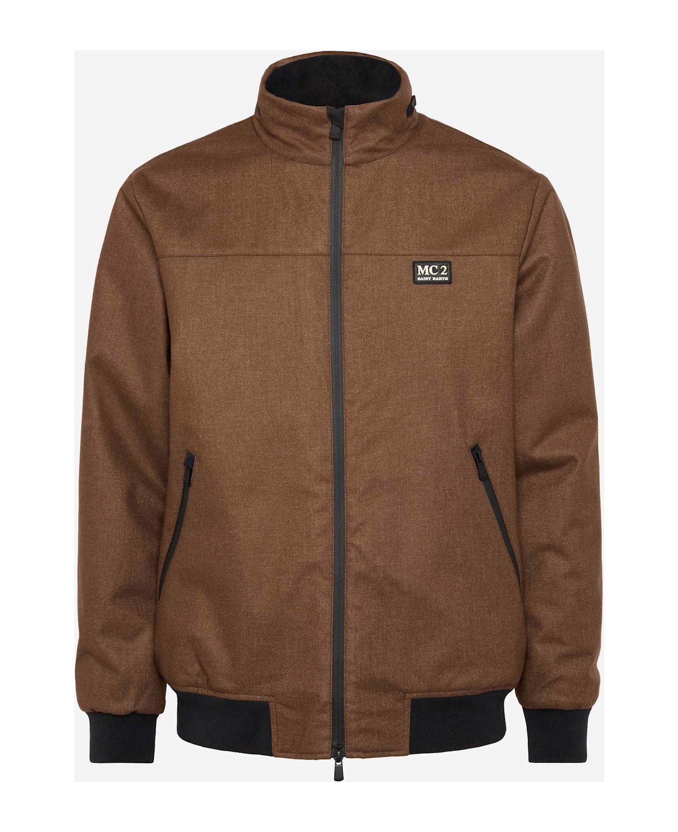 MC2 Saint Barth Wooly Brown Bomber Jacket Country With Teddy Lining - BROWN