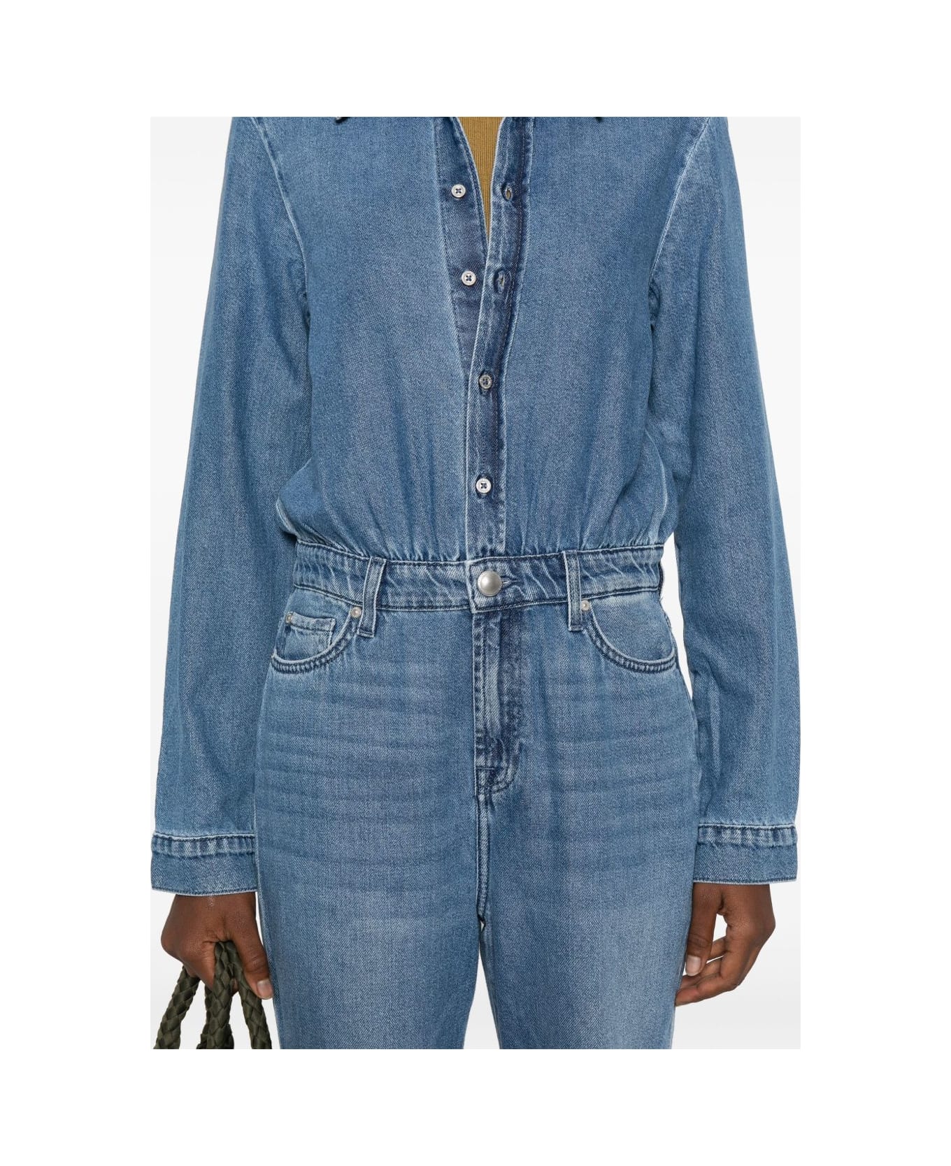 7 For All Mankind Hilo Denim Jumpsuit - Clear Blue