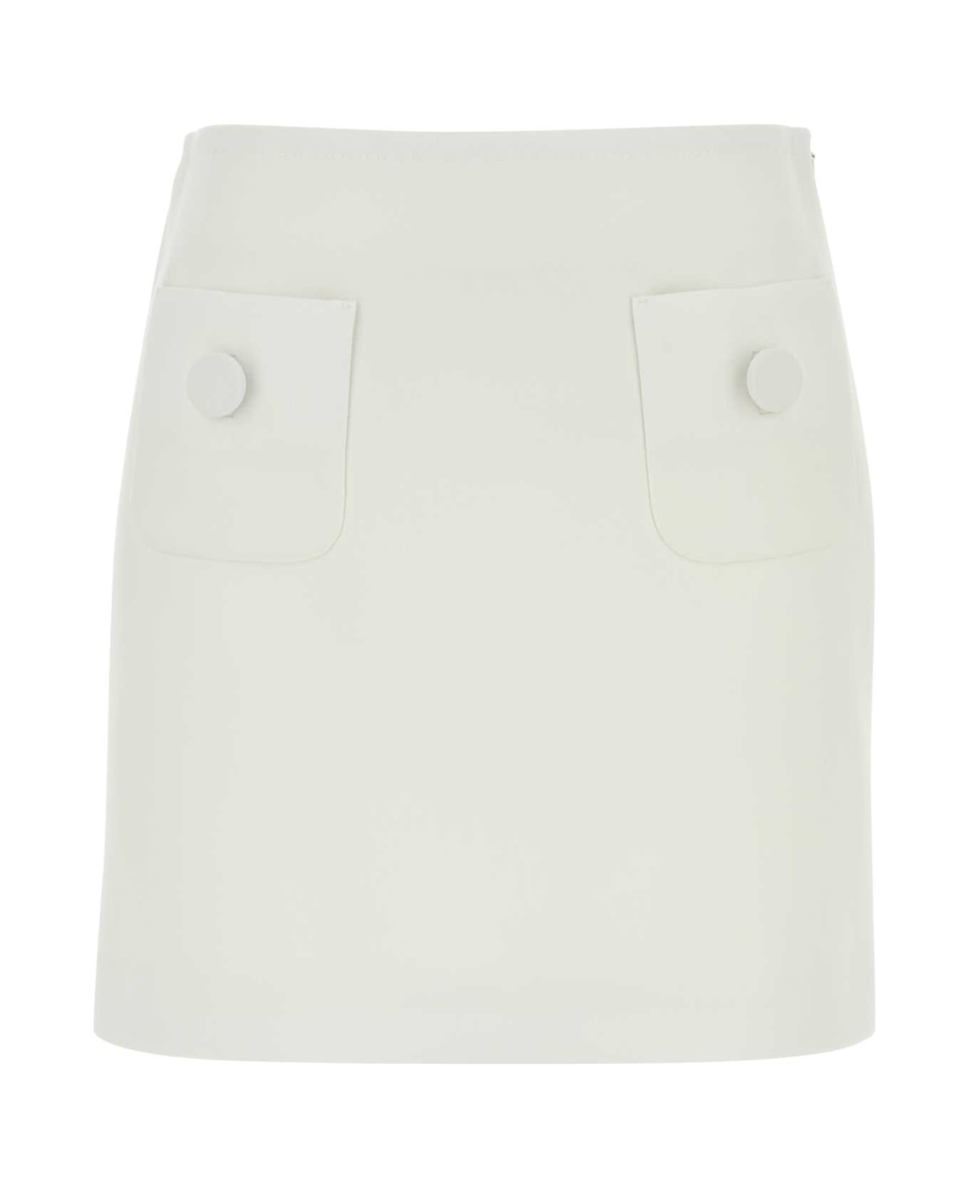 Max Mara Studio White Triacetate Blend Pagine Mini Skirt - BIANCO