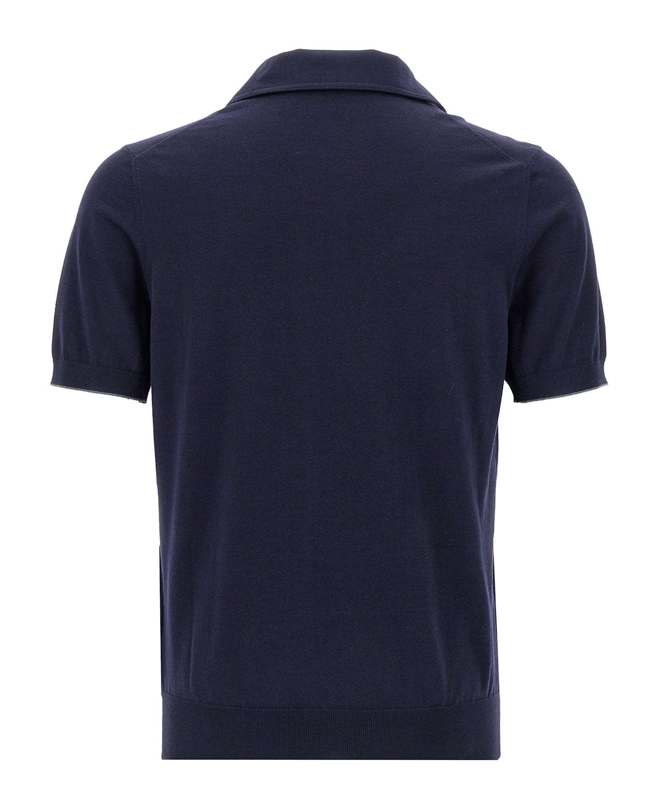 Brunello Cucinelli V-neck Polo Shirt - Blue ポロシャツ