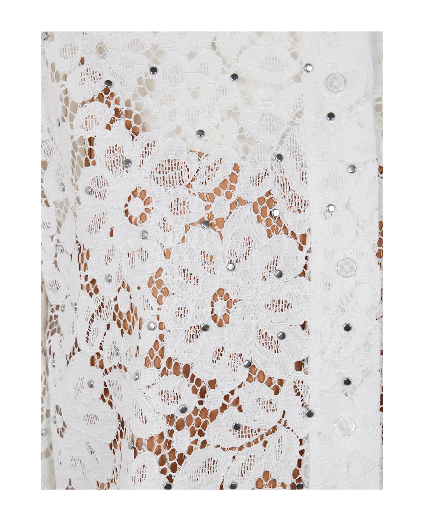 MICHAEL Michael Kors Studded Floral Lace Shirt - White