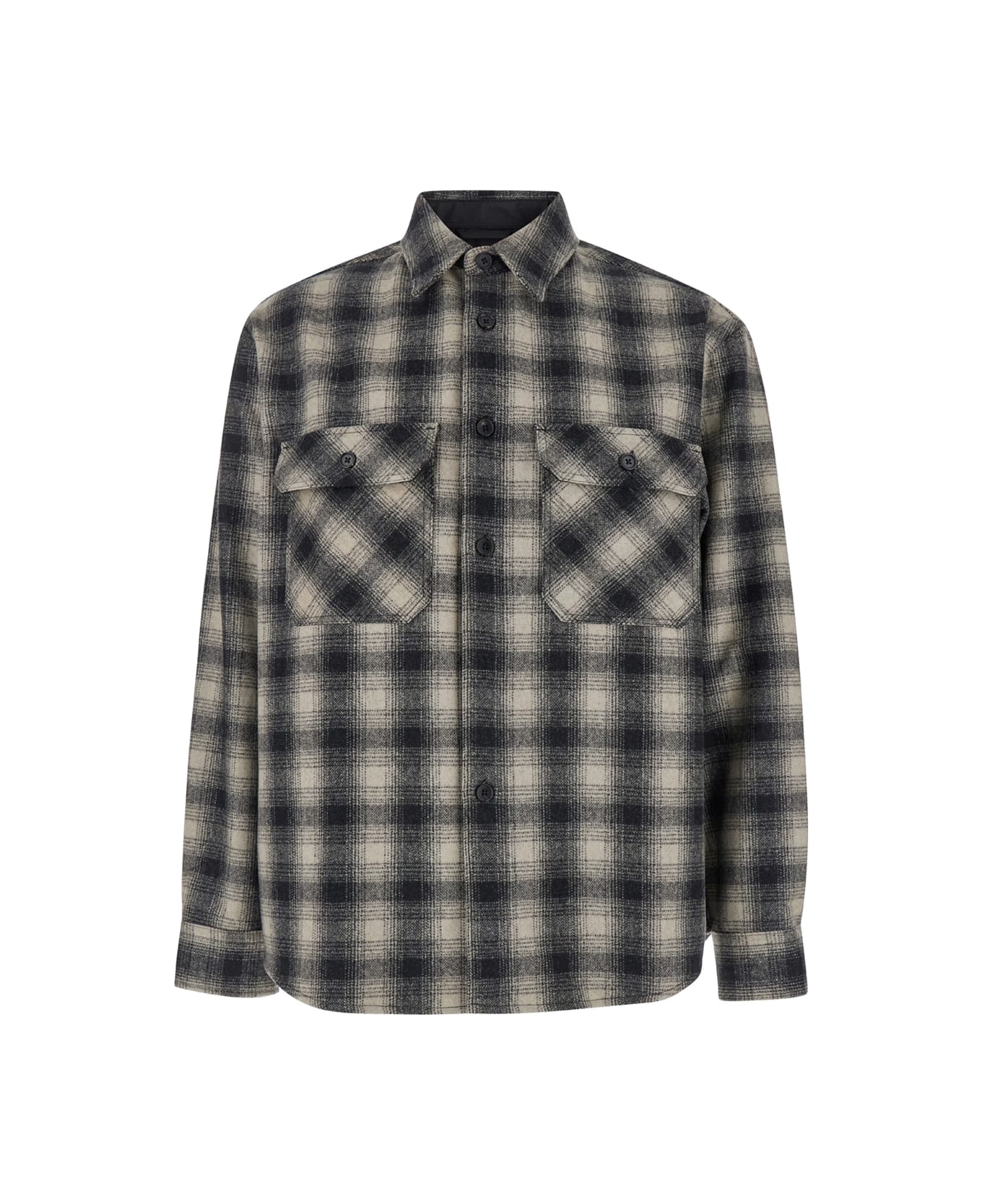 Tonywack 'ombré' Multicolor Shirt With Check Motif And Two Front Pocket In Wool Blend Man - Multicolor